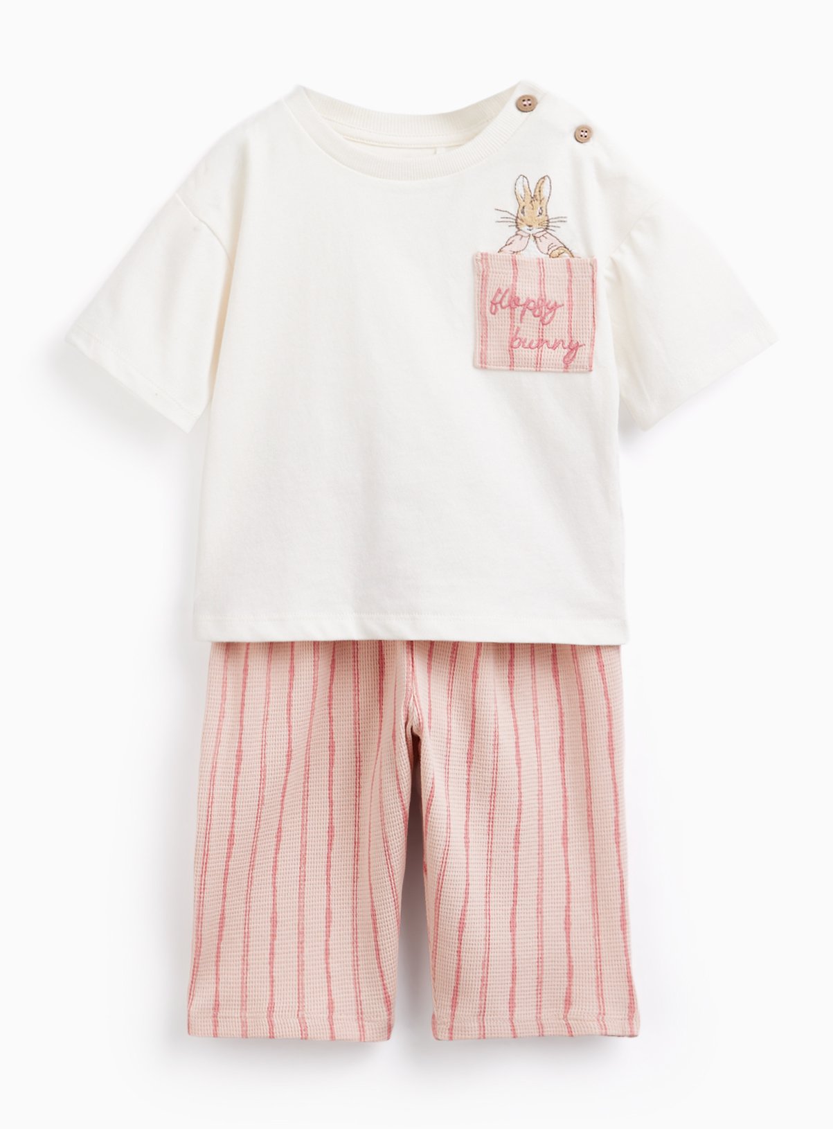 White & Pink Peter Rabbit Tee & Trousers Set 9-12 months