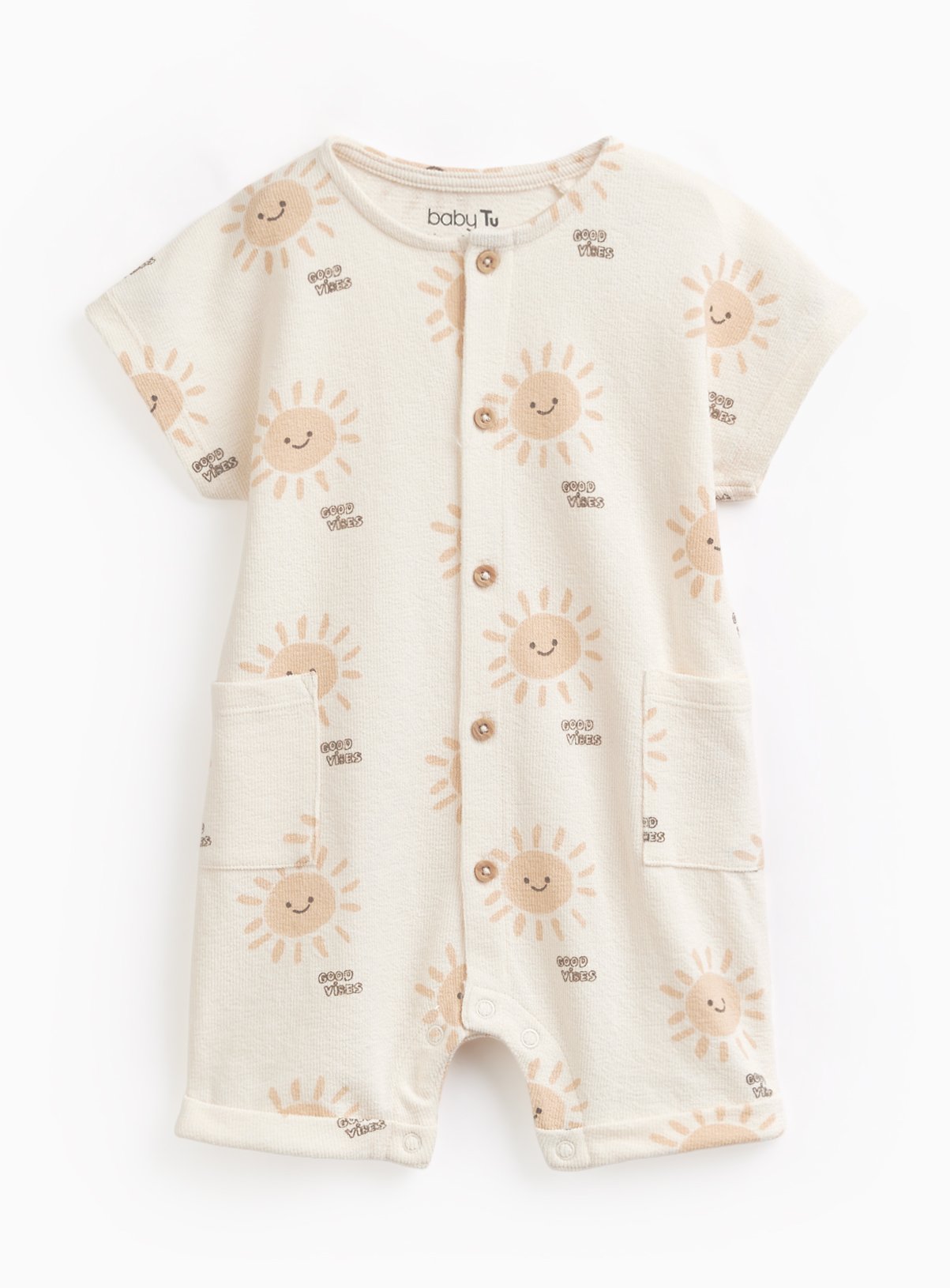 Cream Sun Print Romper 