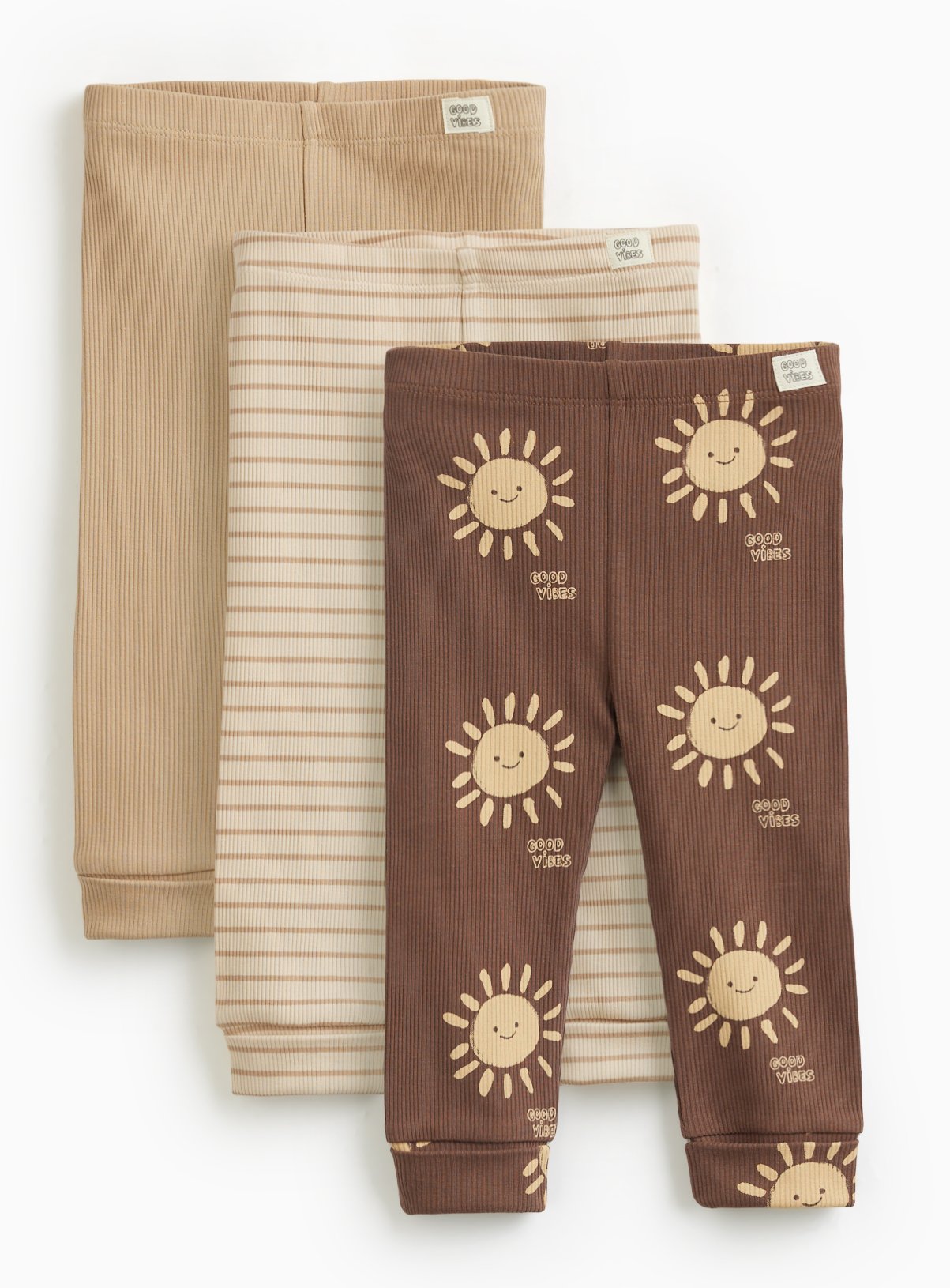 Good Vibes Ribbed Leggings 3 Pack