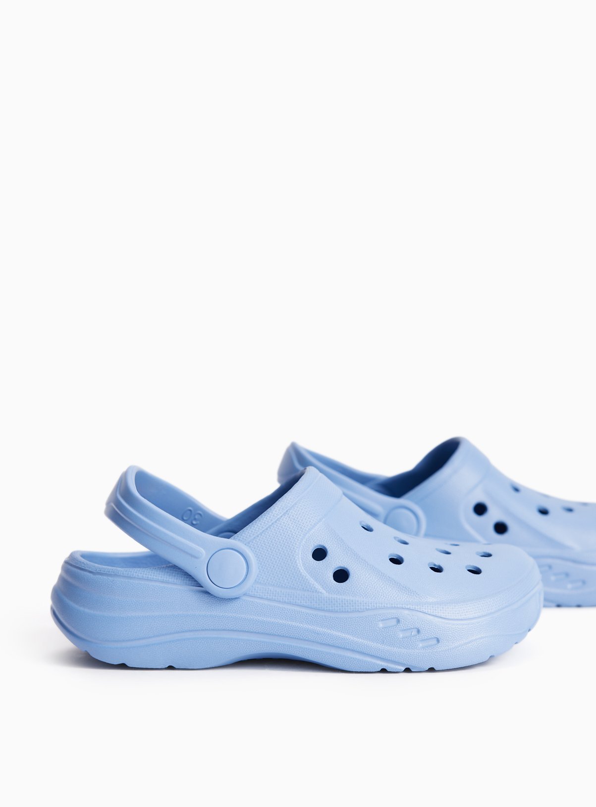 Blue EVA Ankle Strap Clogs 