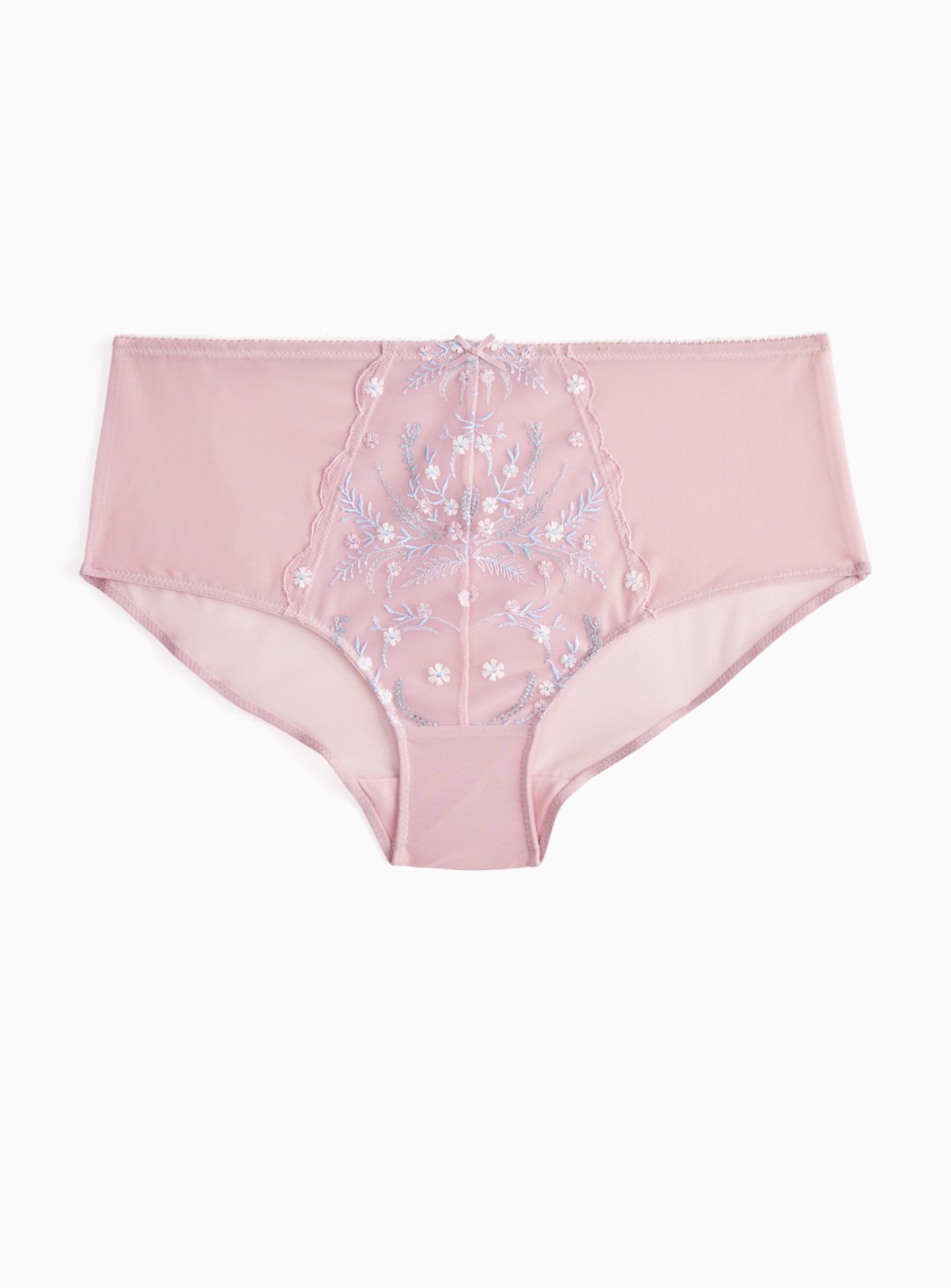 Pink Floral Embroidered Midi Knickers