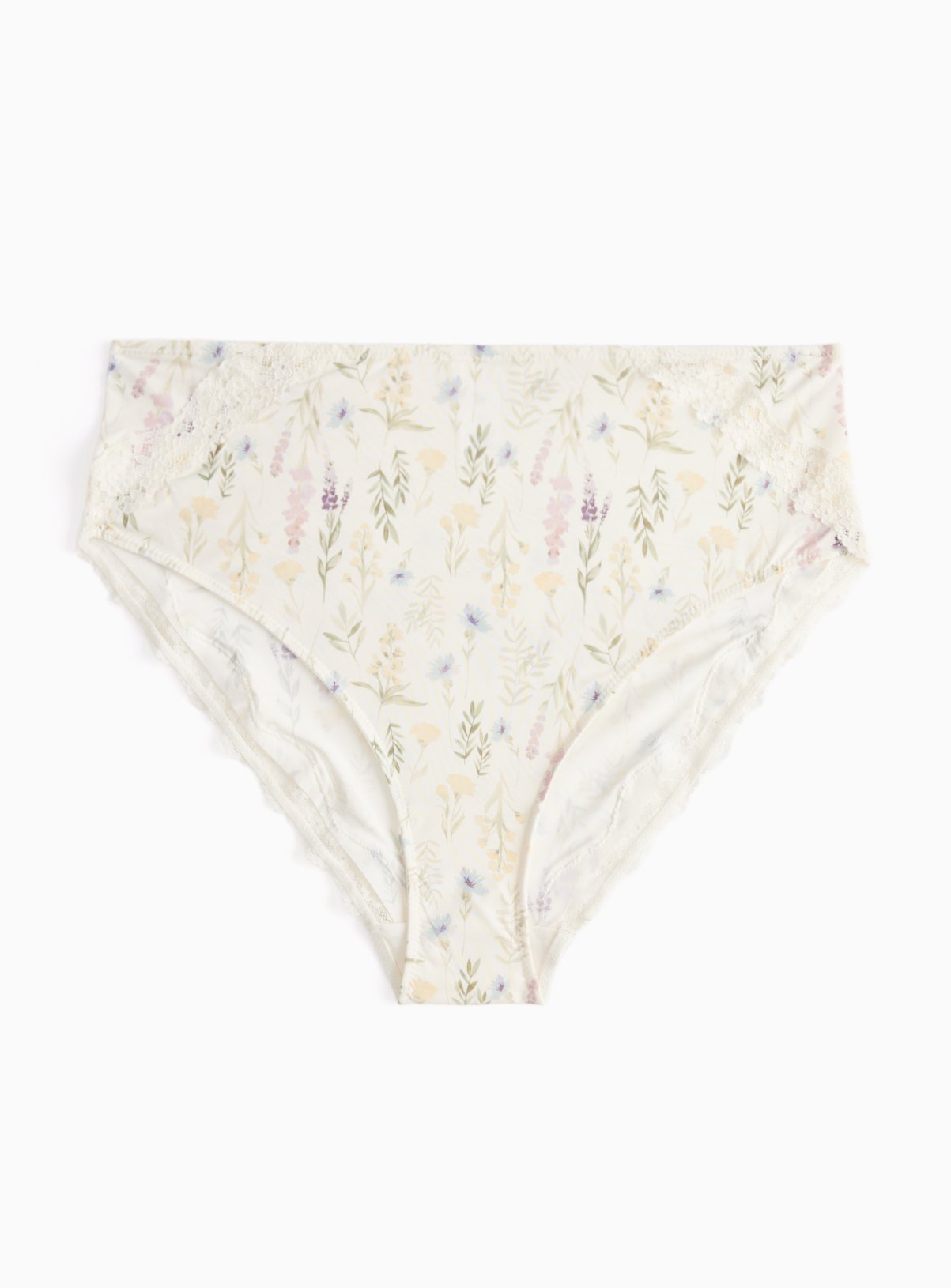 White Floral Print High-Leg Knickers 