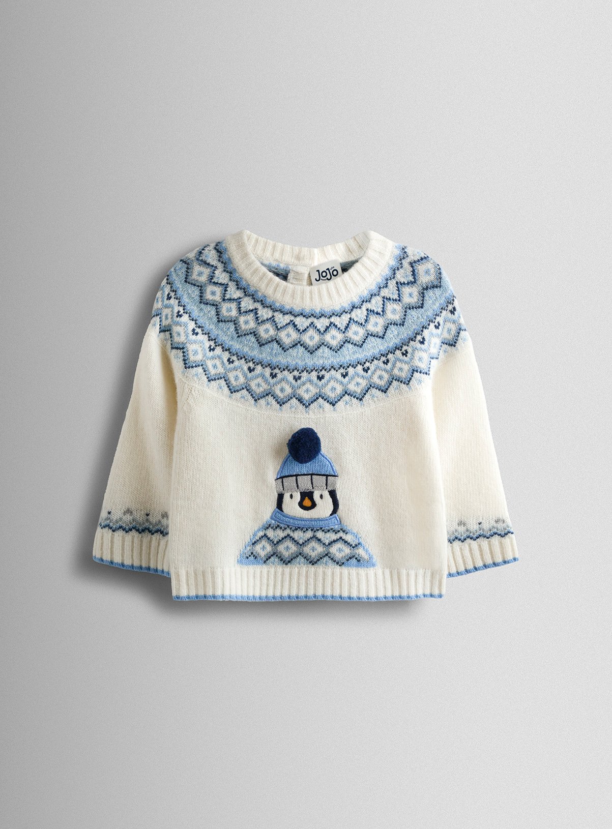 JOJO MAMAN BÉBÉ Christmas Penguin Fairisle Jumper