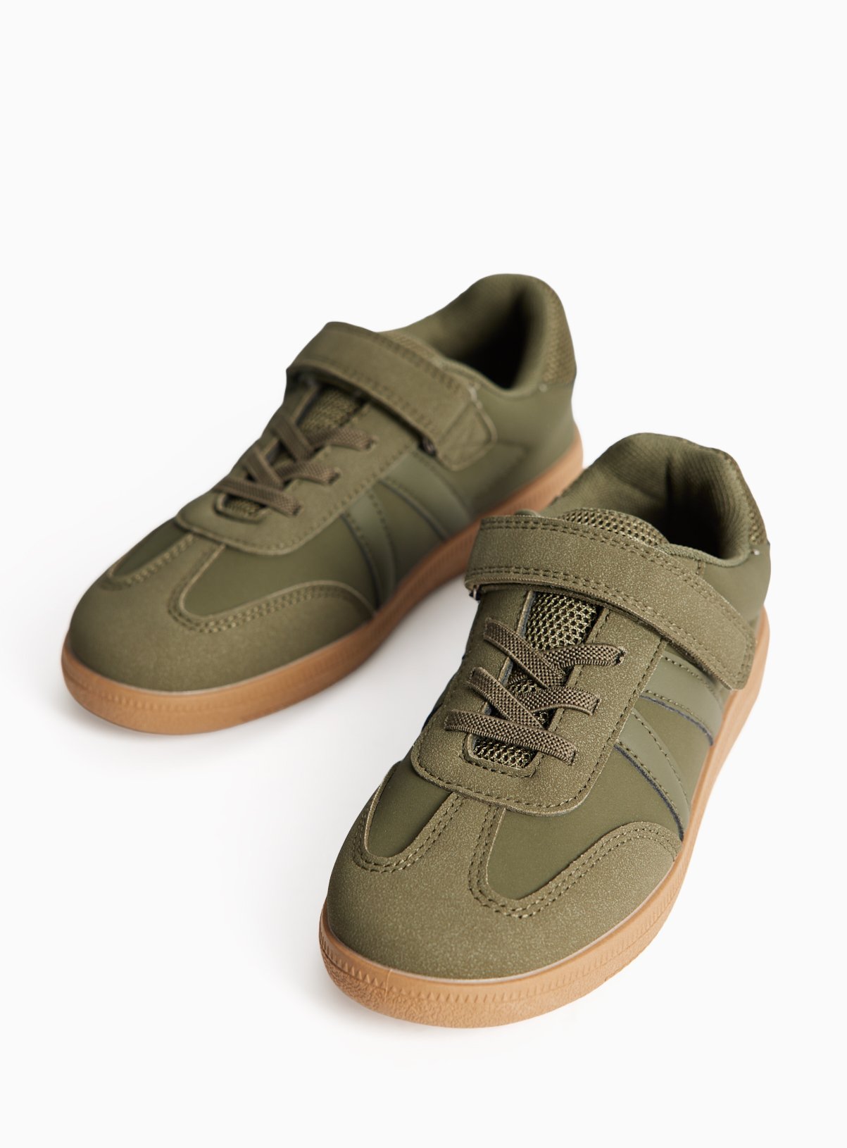Khaki Retro Court Trainers 2