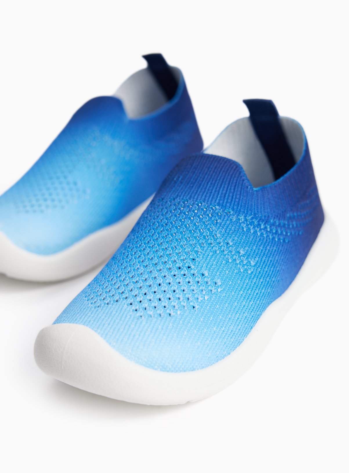 Blue Ombre Knitted Trainers 