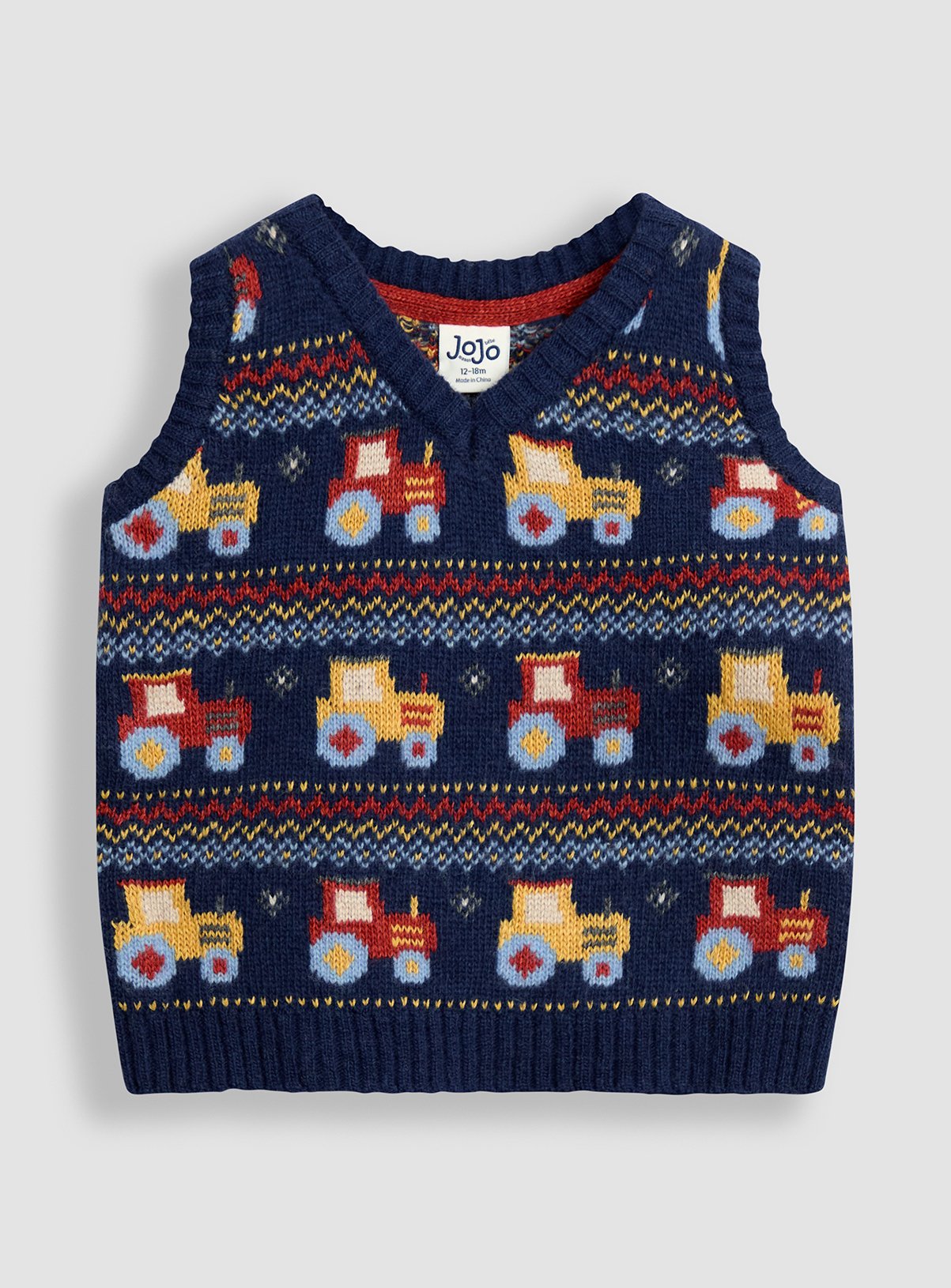 JOJO MAMAN BÉBÉ Tractor Fairisle Tank Top 