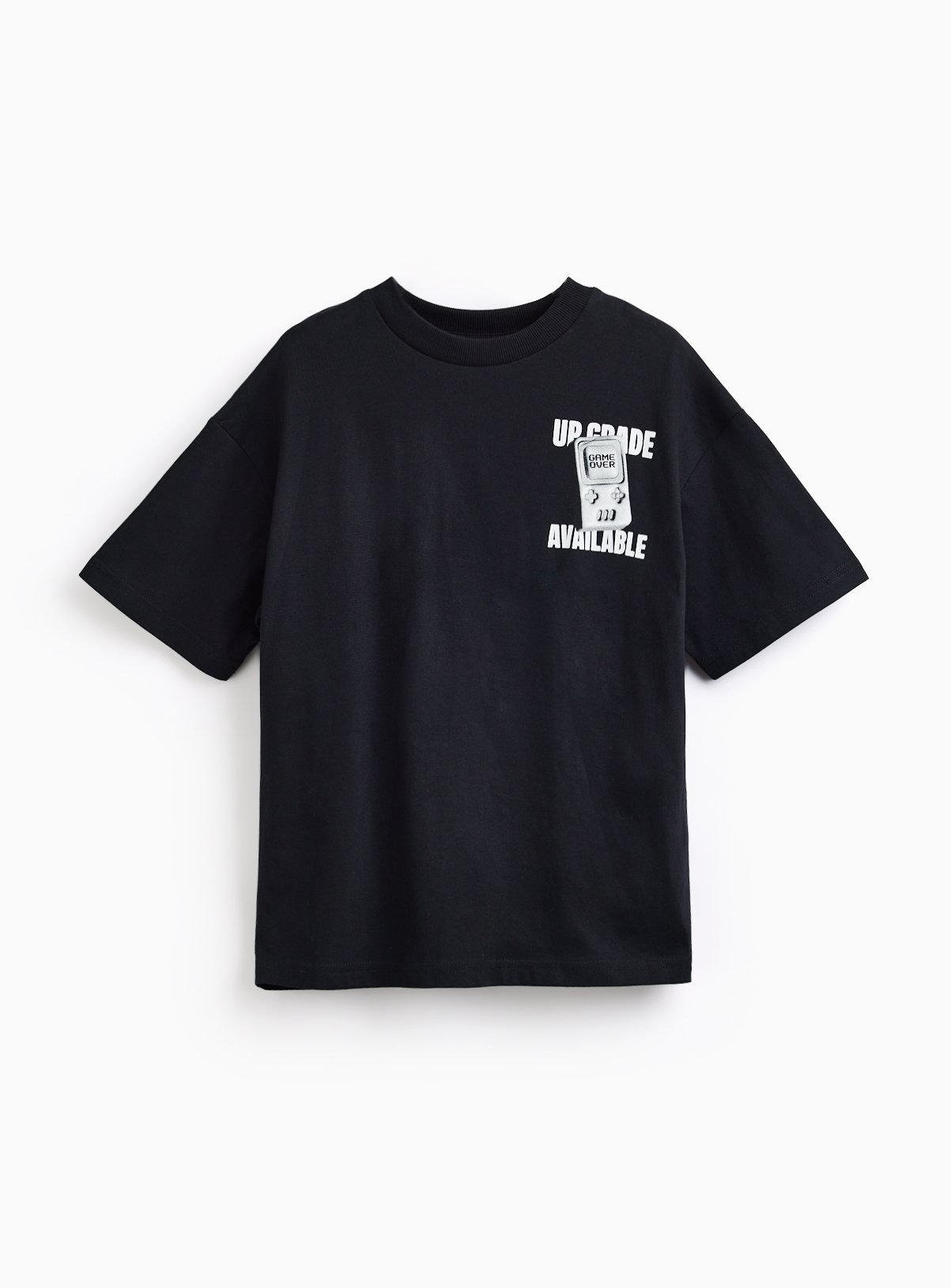 Black Upgrade Available Graphic Super Oversized Tee 