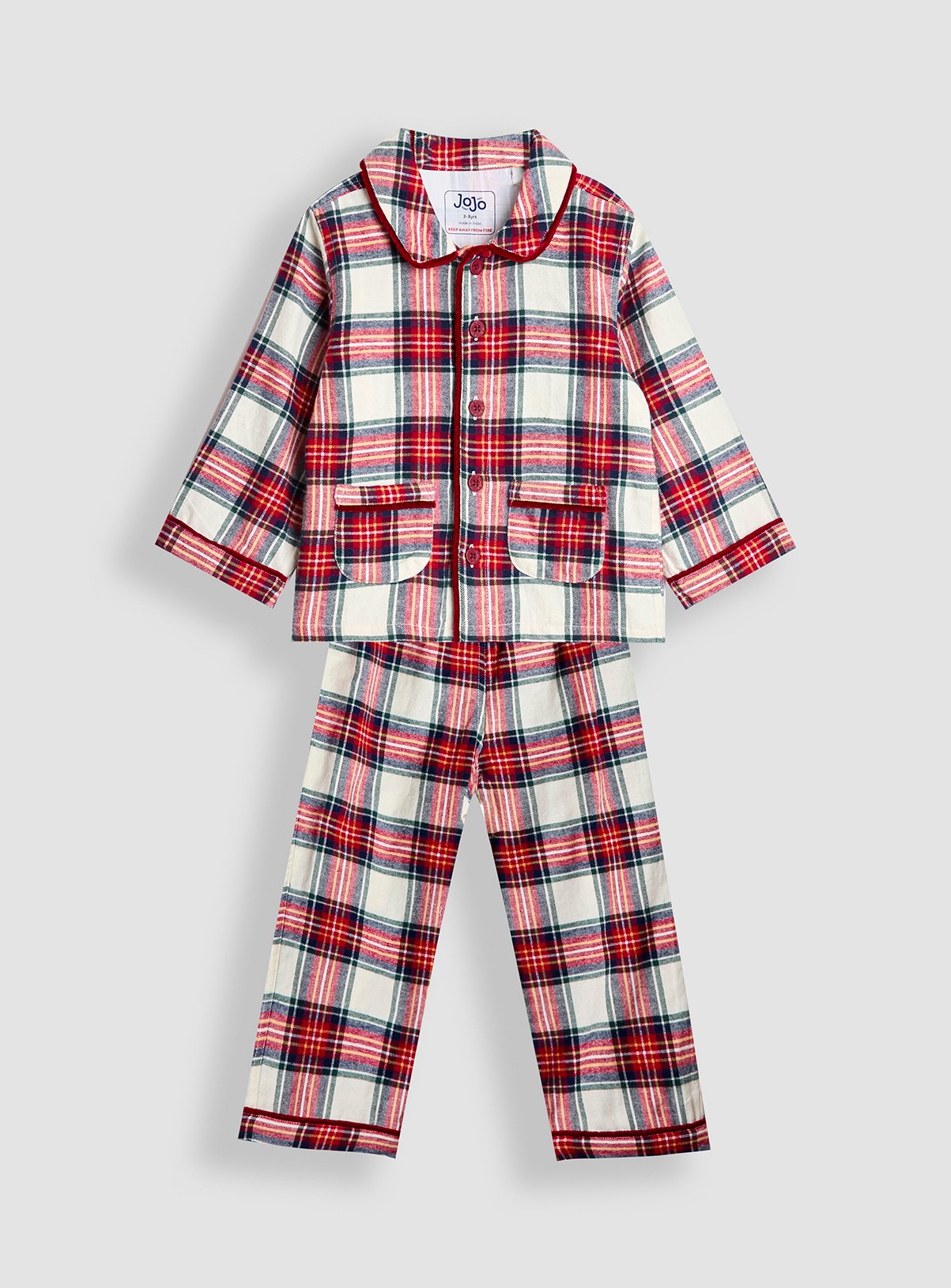 JOJO MAMAN BÉBÉ Woven Check Pyjamas Cream
