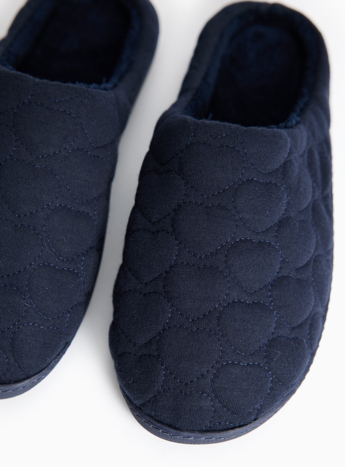 Navy Heart Quilted Cupsole Mule