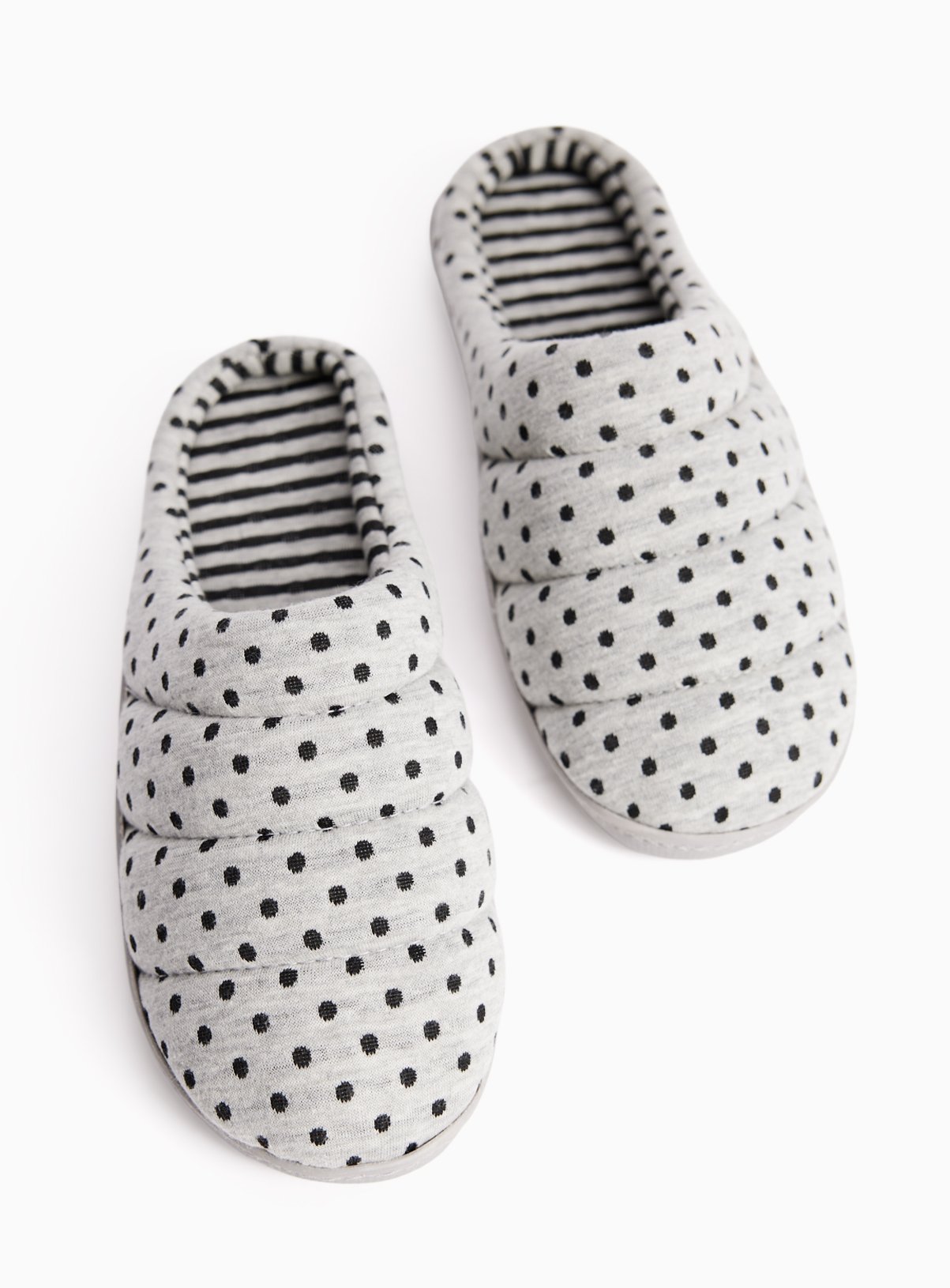 Grey Spotted Mule Slippers