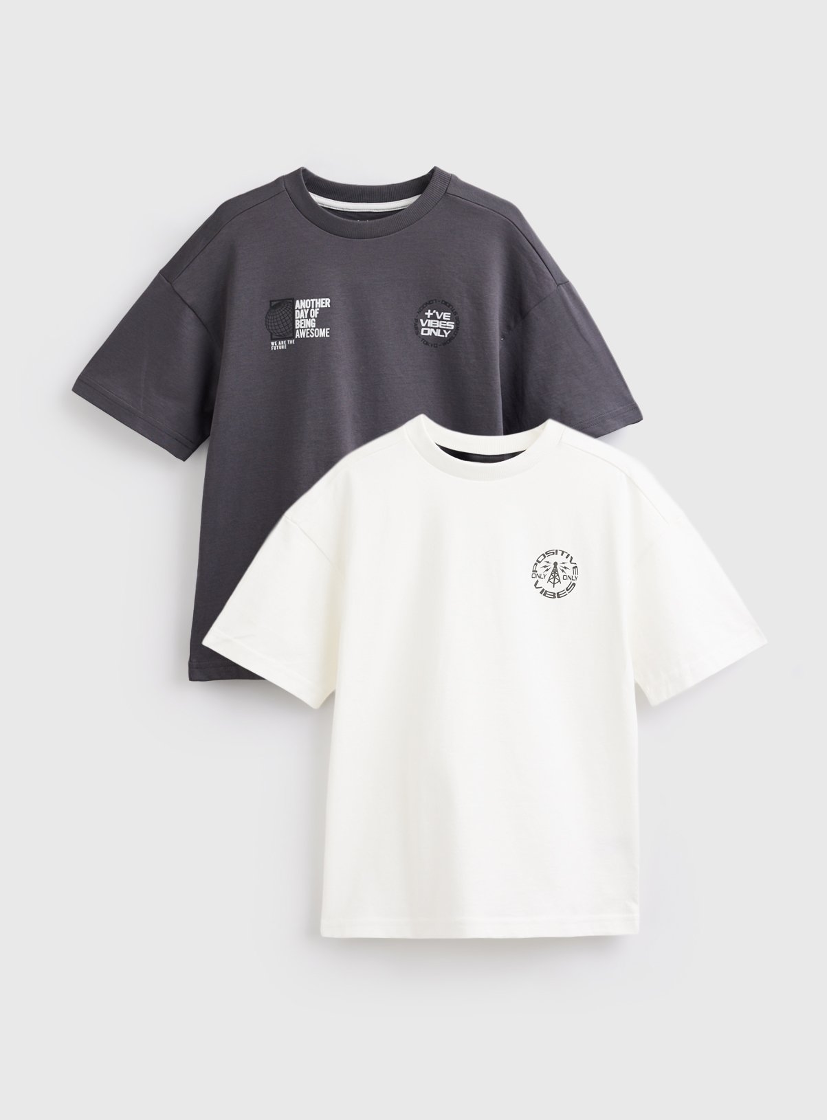 Mono Positive Vibes Graphic T-Shirts 2 Pack