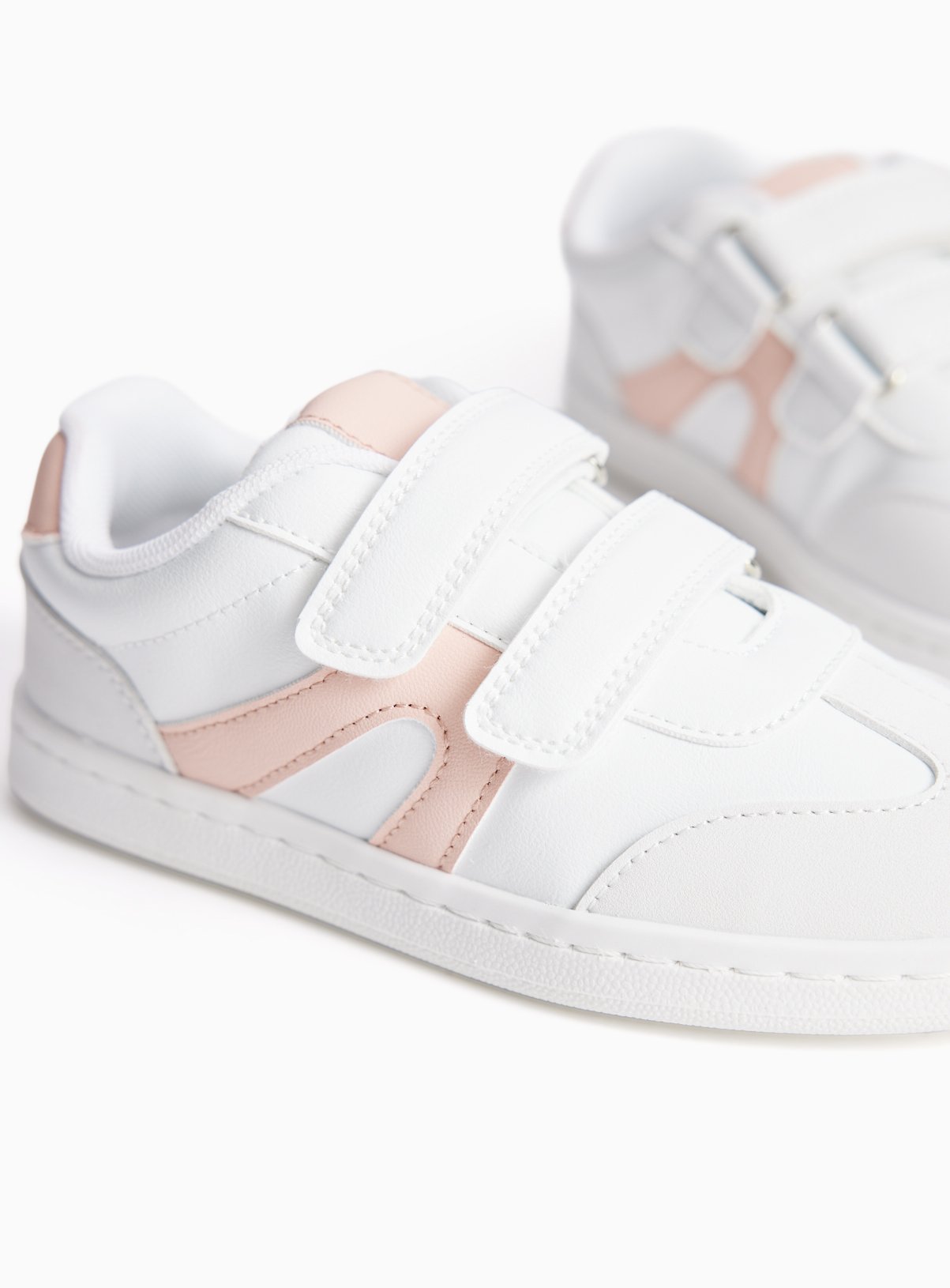 White Double Strap Trainers 