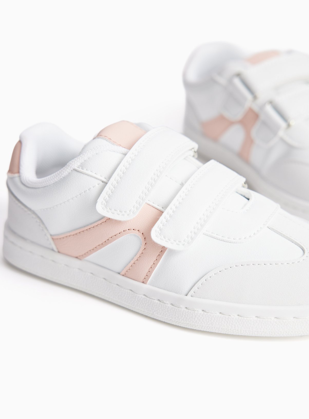 White Double Strap Trainers 