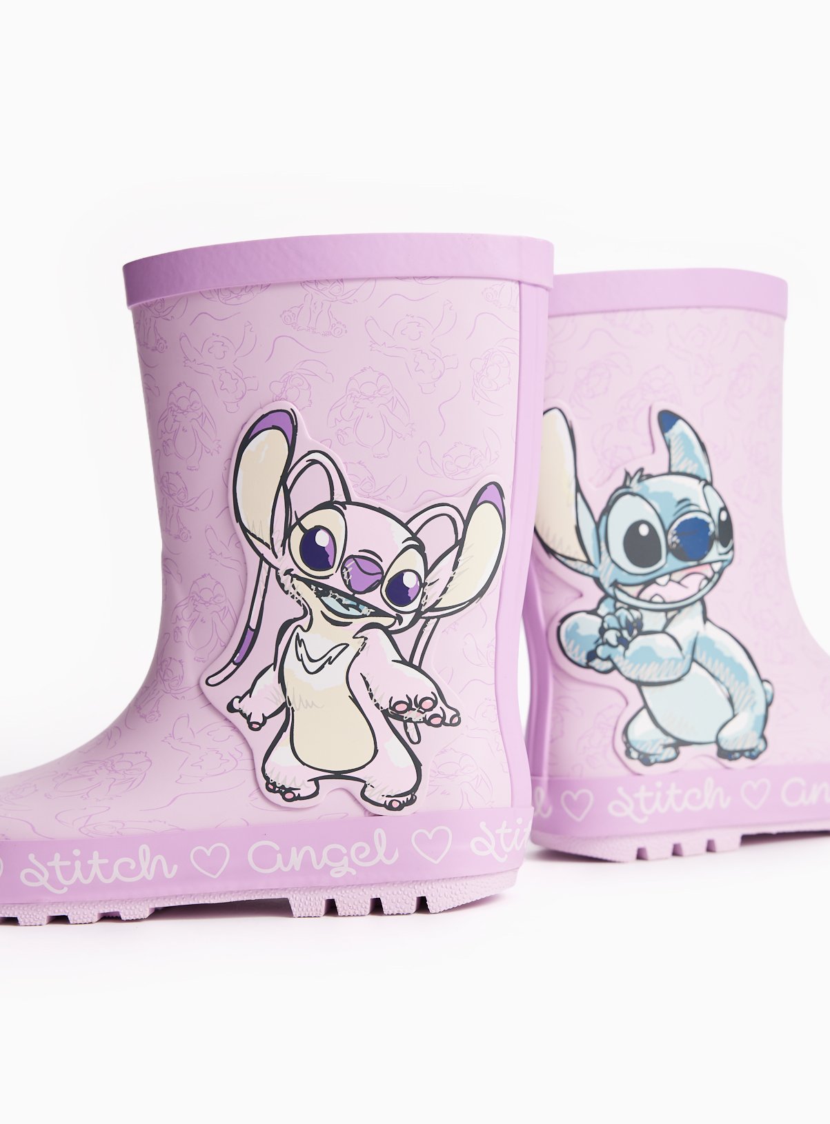 Purple Lilo & Stitch Print Wellies 2