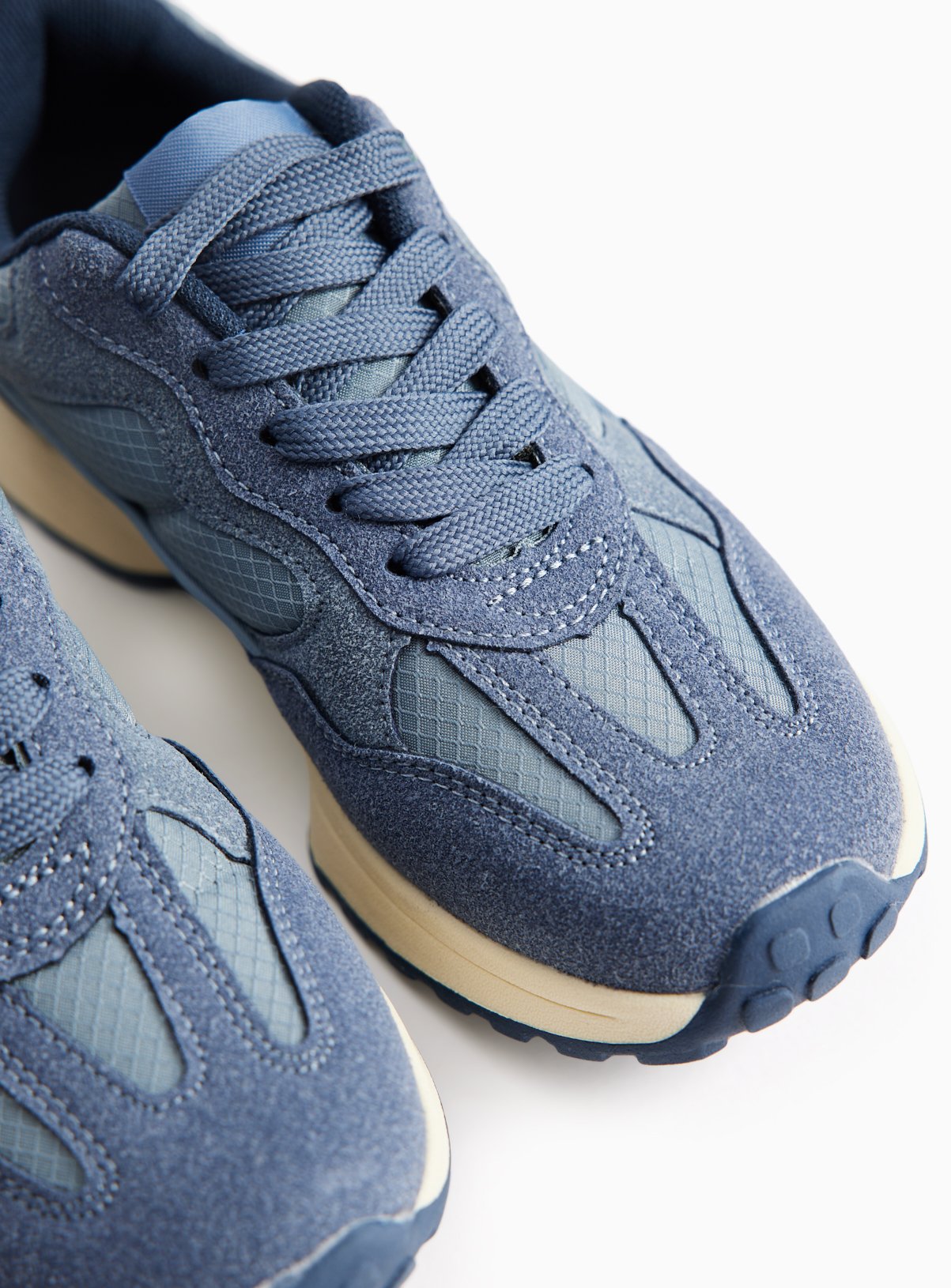 Blue Tonal Retro Runner Trainers 