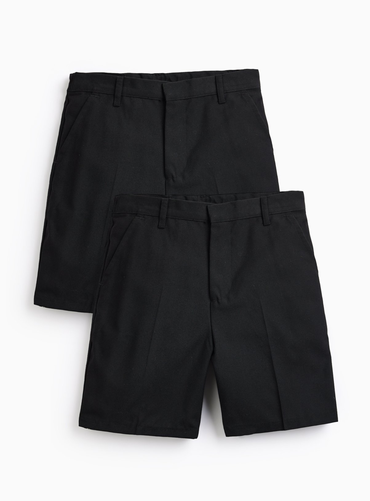 2 Pack Classic Black Shorts Generous Fit 6 years