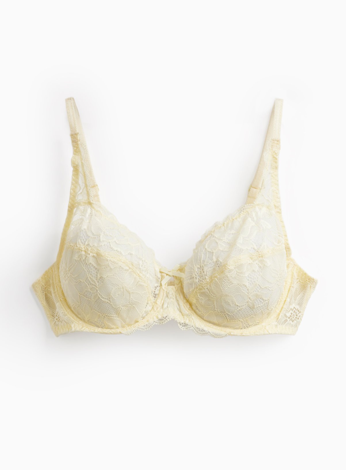 Yellow Fleur Lace Full Cup Bra 32A
