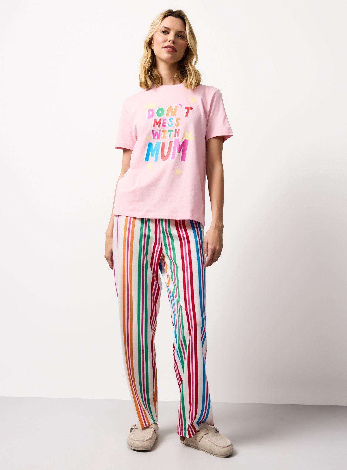 Pink Mother's Day Print Pyjamas 