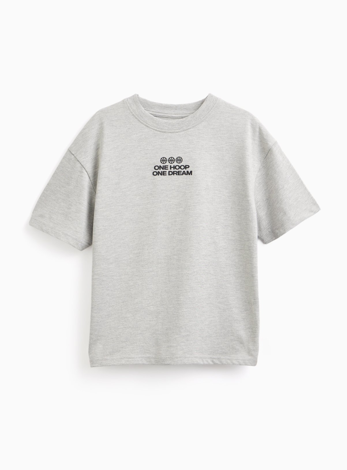 Grey Marl Basketball Logo T-Shirt 9 years