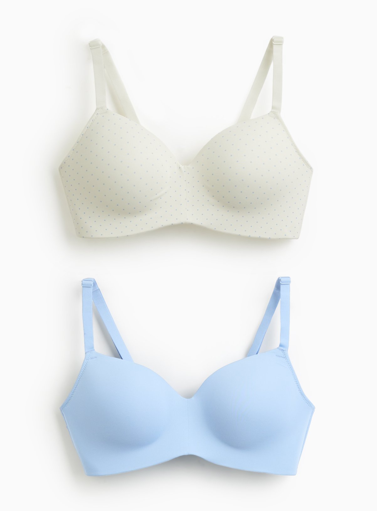 Blue & White Dotted T-Shirt Bras 2 Pack 34B