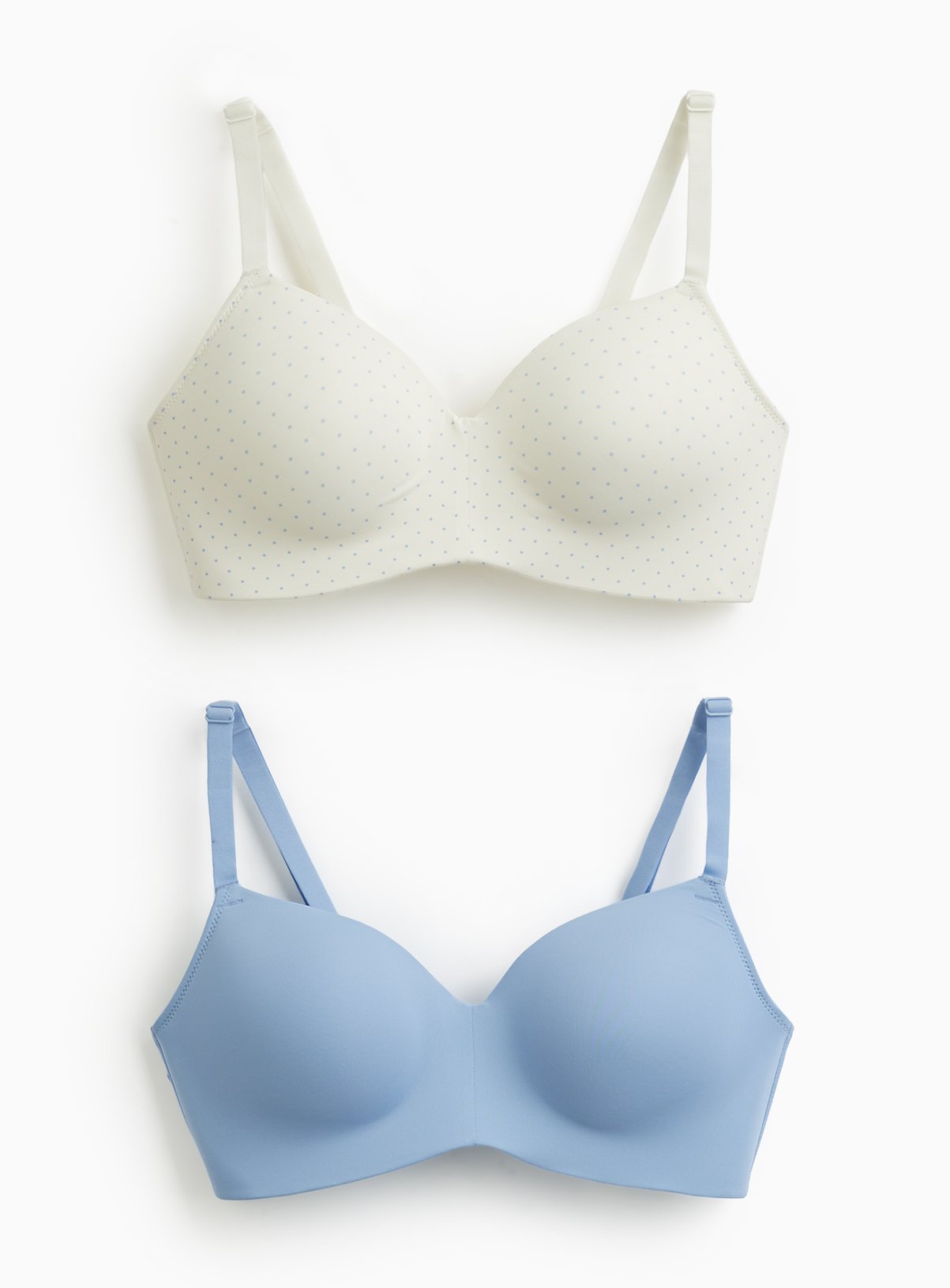 Blue & White Dotted T-Shirt Bras 2 Pack