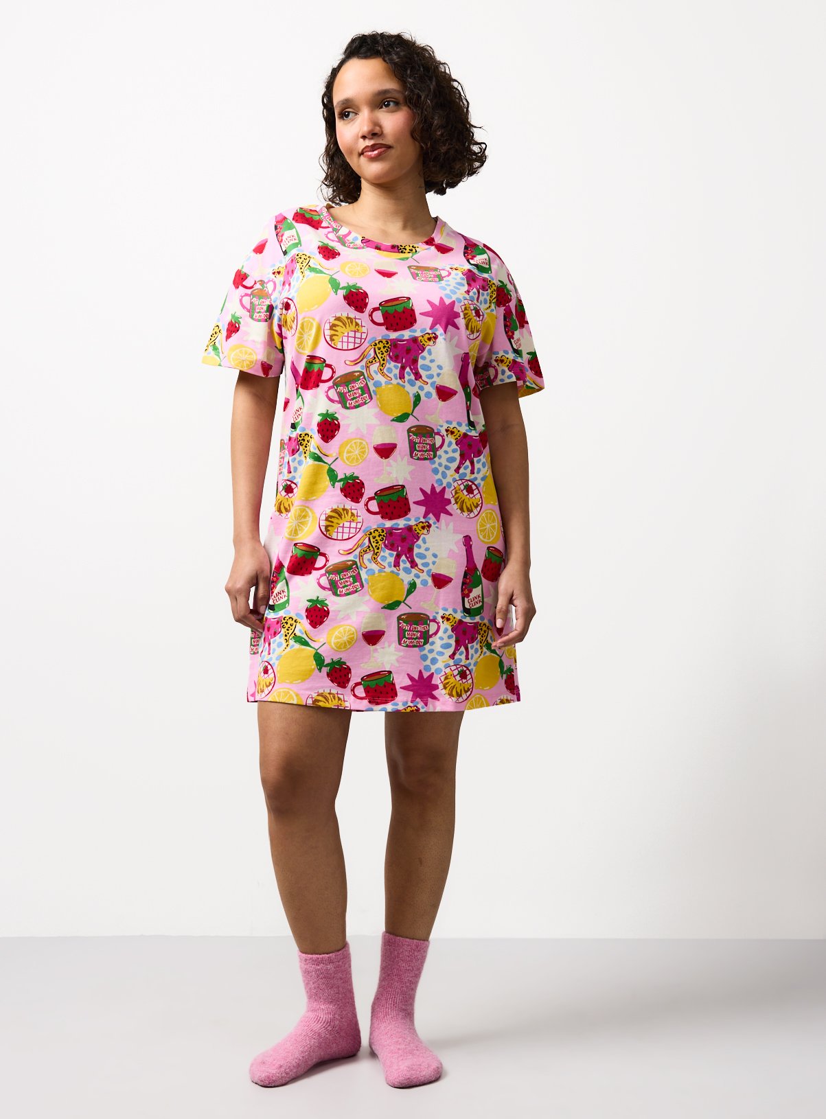 Pink Mother's Day Print Sleep Tee