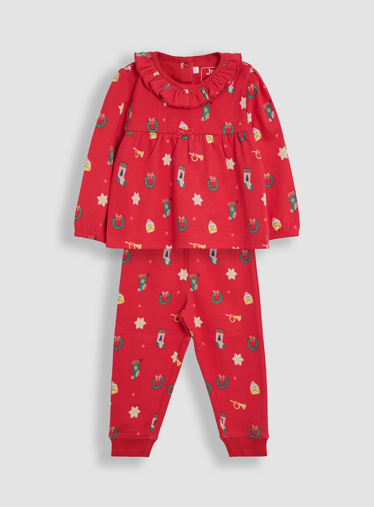 JOJO MAMAN BÉBÉ Christmas Printed Pretty Jersey Pyjamas