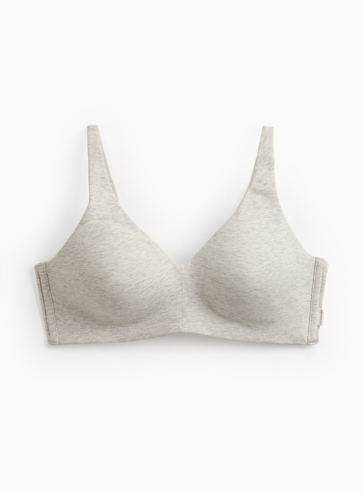 Cottonform™ Grey Marl Plunge Bra 