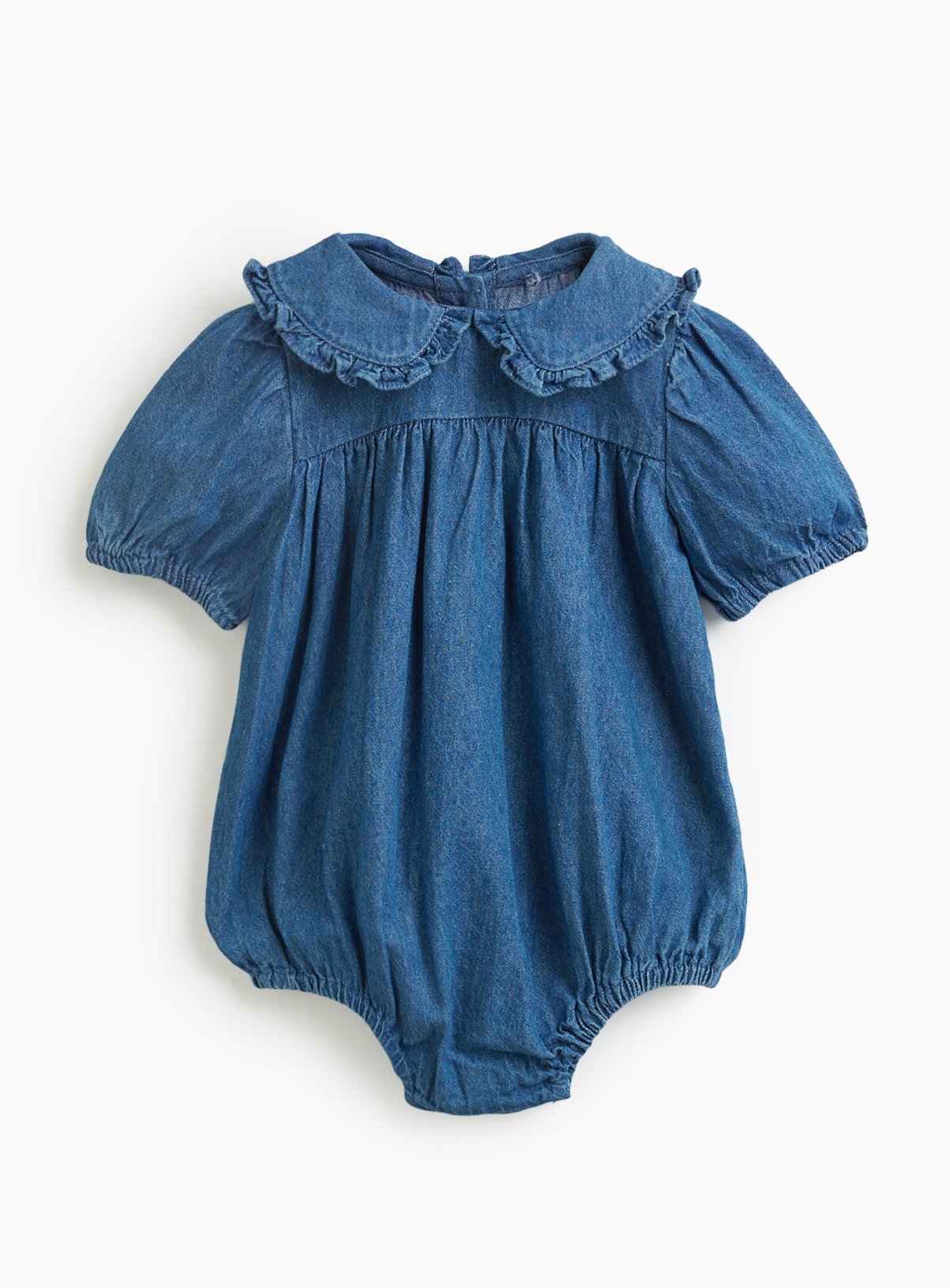 Denim Frill Collar All-in-One