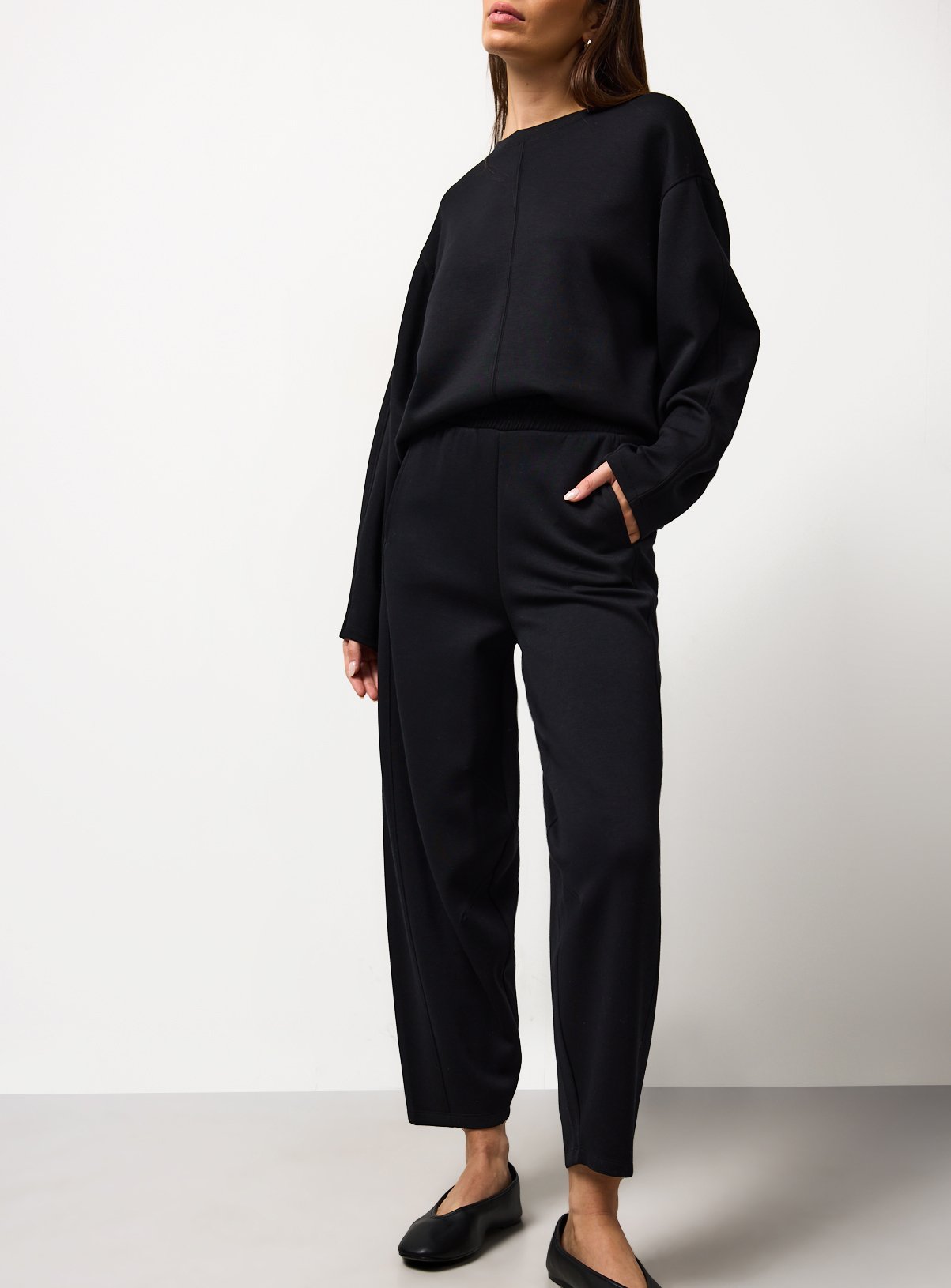 Black Barrel Leg Scuba Co-ord Joggers S