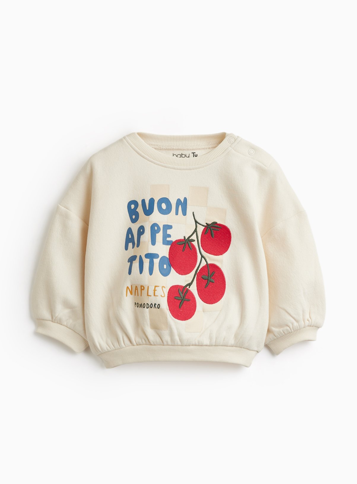 Cream Tomato Print Sweatshirt 
