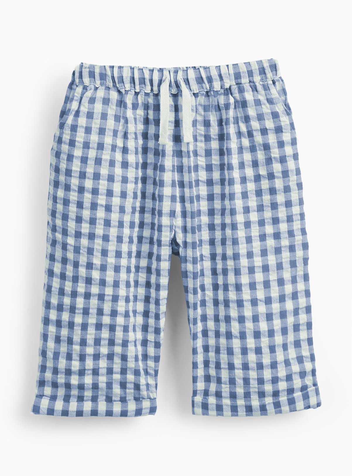 Blue Gingham Woven Trousers 