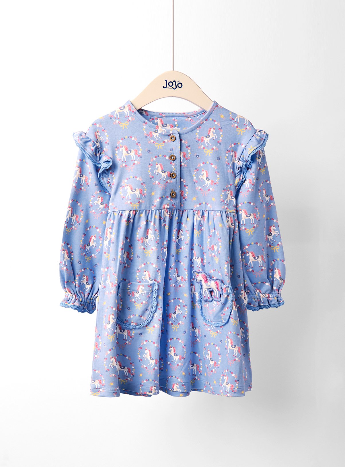JOJO MAMAN BÉBÉ Unicorn Floral Button Front Dress 
