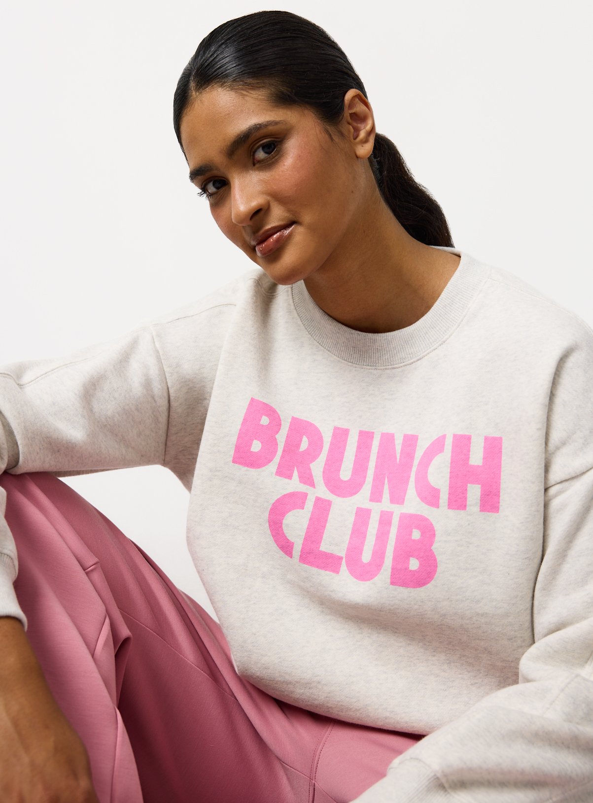 Grey Brunch Club Oversized Sweatshirt 
