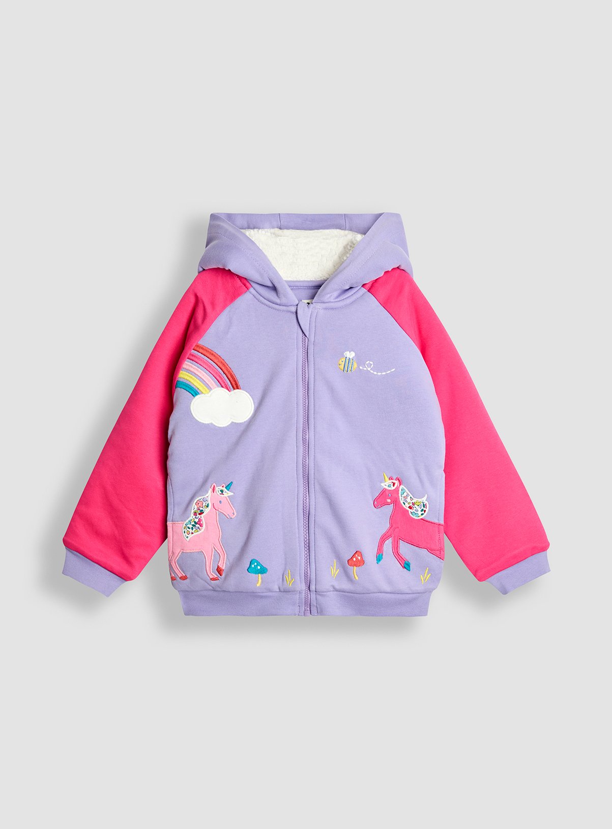 JOJO MAMAN BÉBÉ Unicorn And Rainbow Applique Cosy Hoodie 
