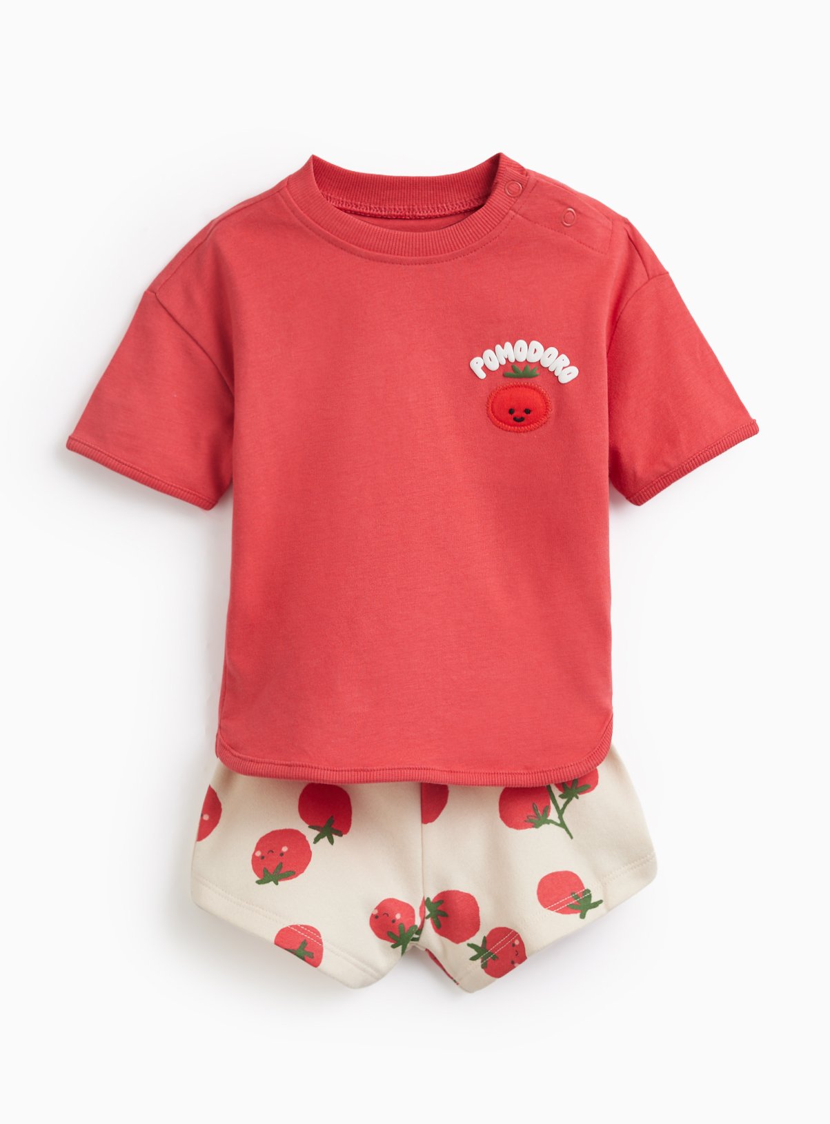 Red Tomato Print Shorts & T-Shirt Set 