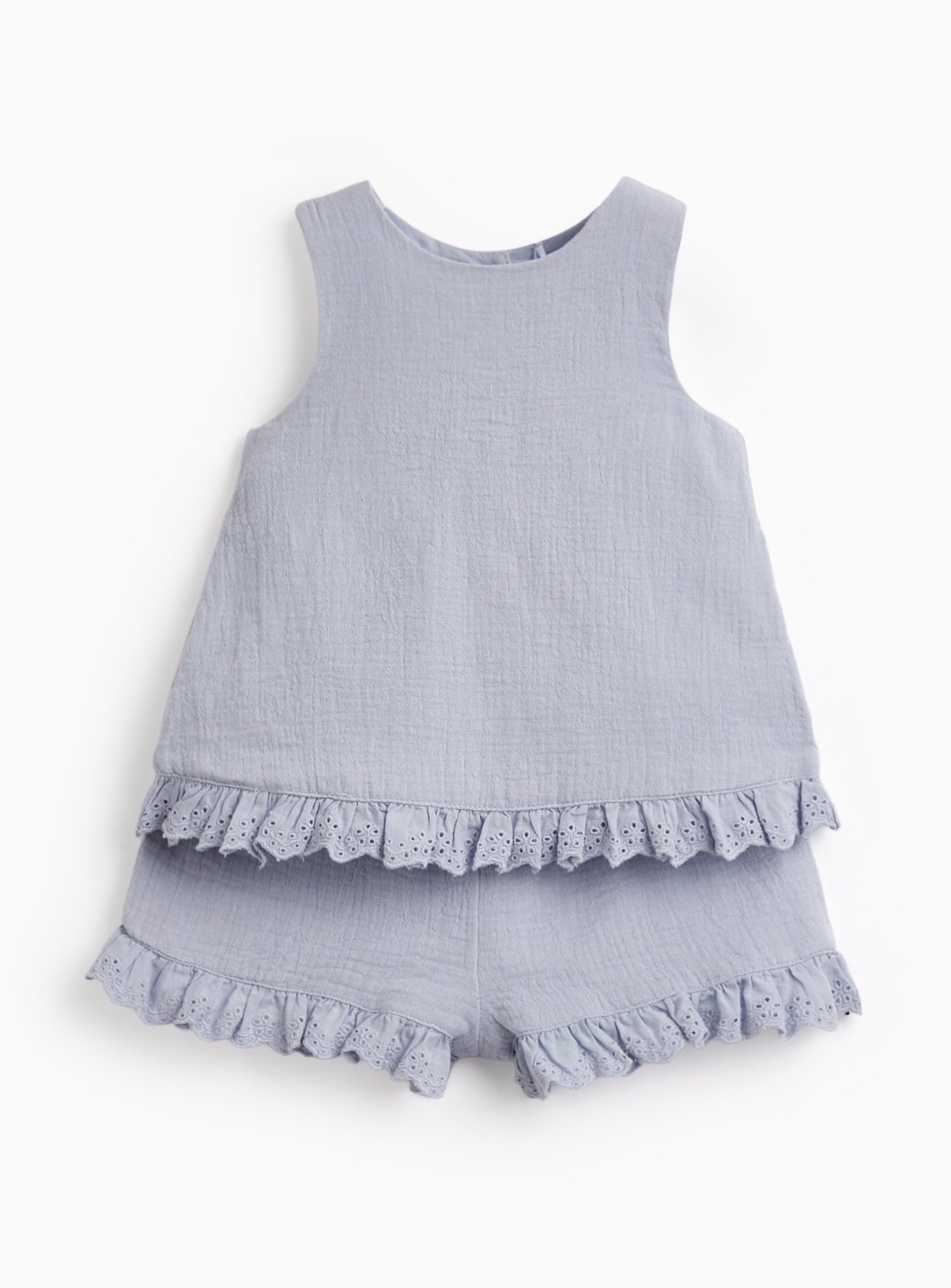 Blue Textured Top & Shorts Set 18-24 months