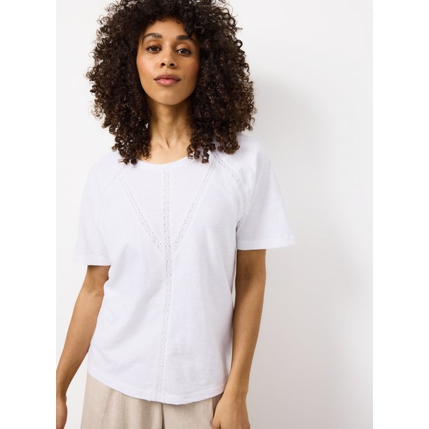 Buy White Lace Trim Detail Top 10 | Tops | Tu