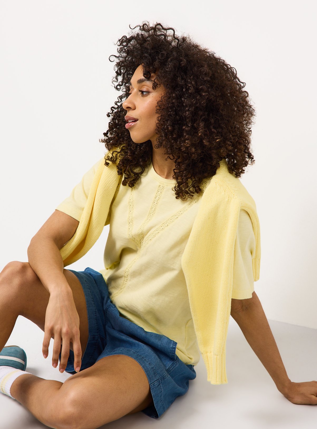 Yellow Lace Trim Detail Top 22