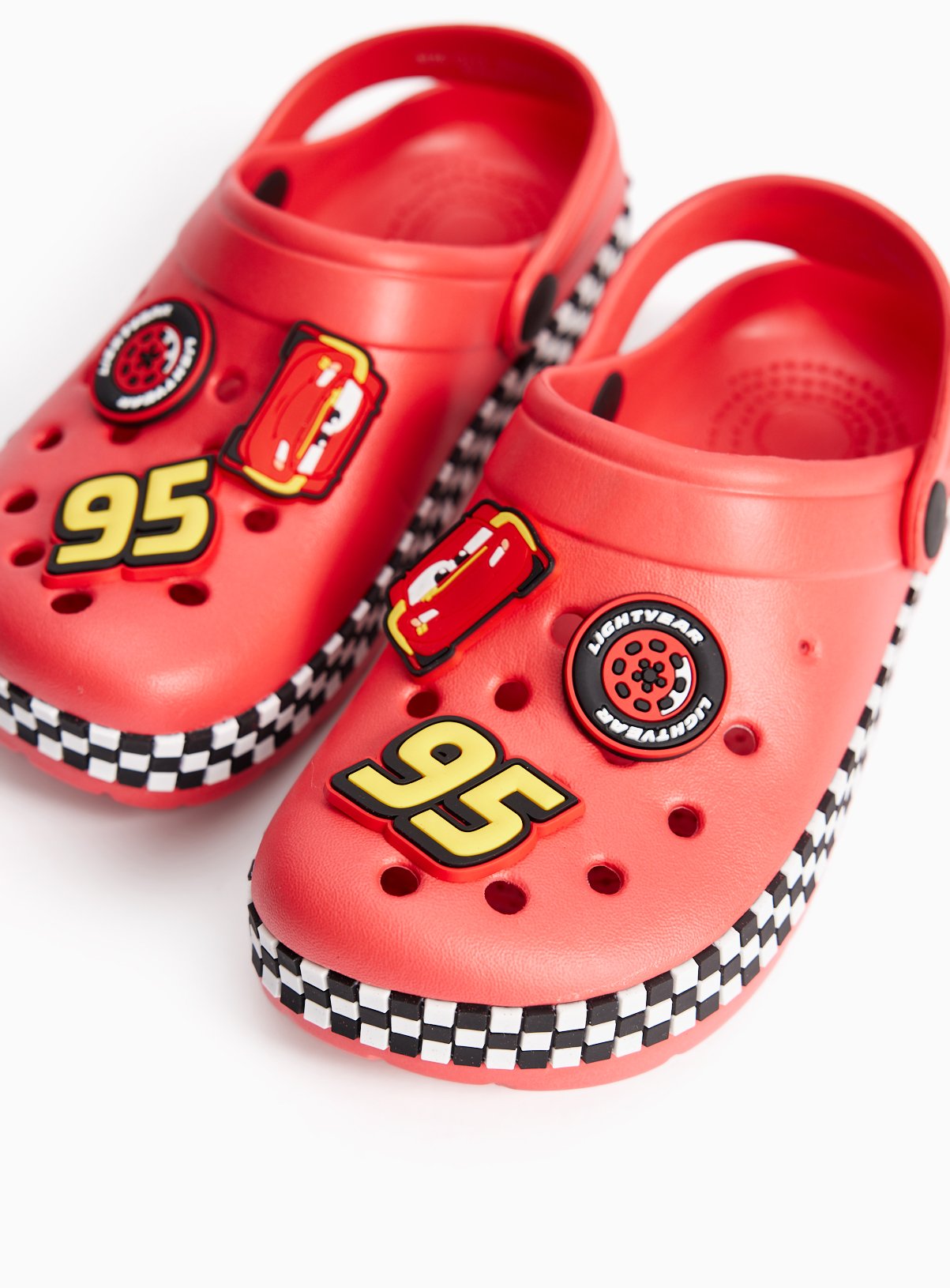 Red Cars Lightning McQueen Print EVA Ankle Strap Clogs 
