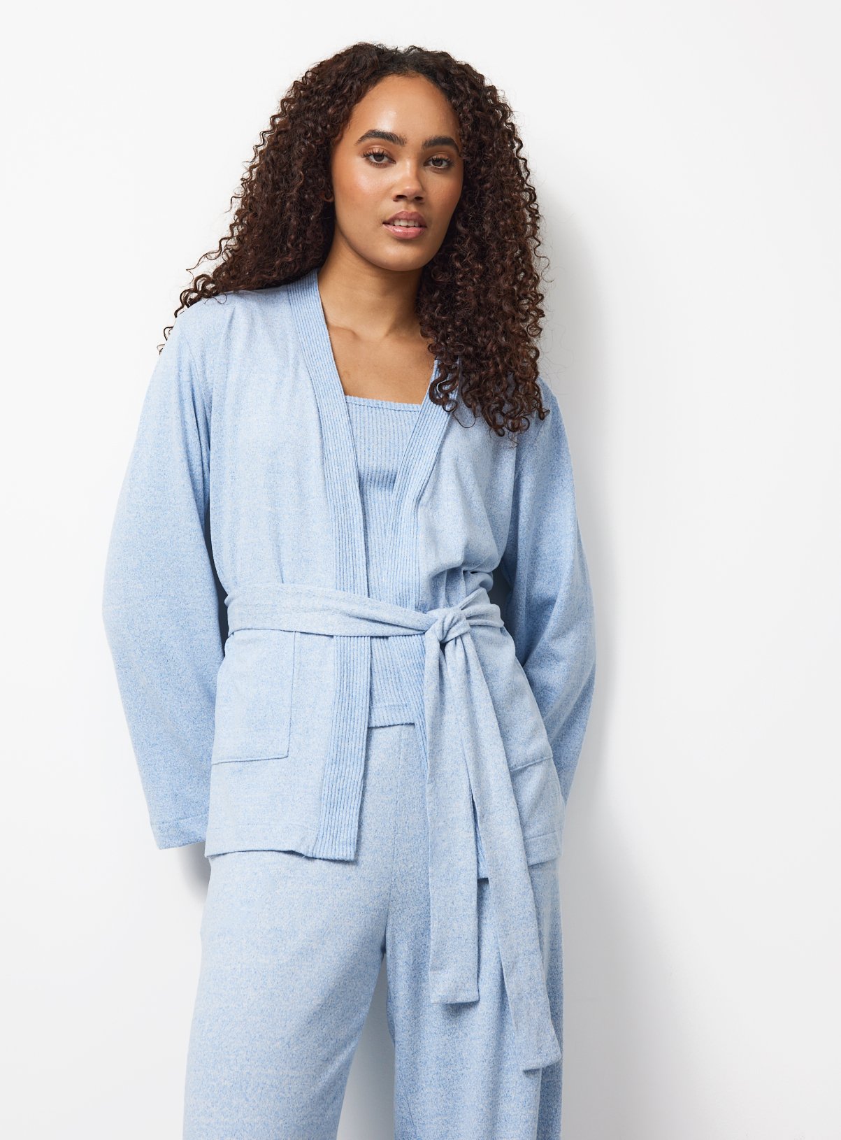 Blue Marl 3-Piece Pyjamas S
