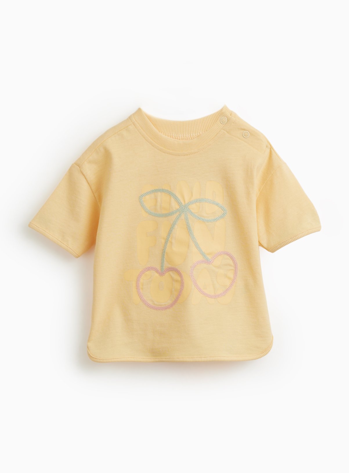 Yellow Find Fun Today Graphic T-Shirt 