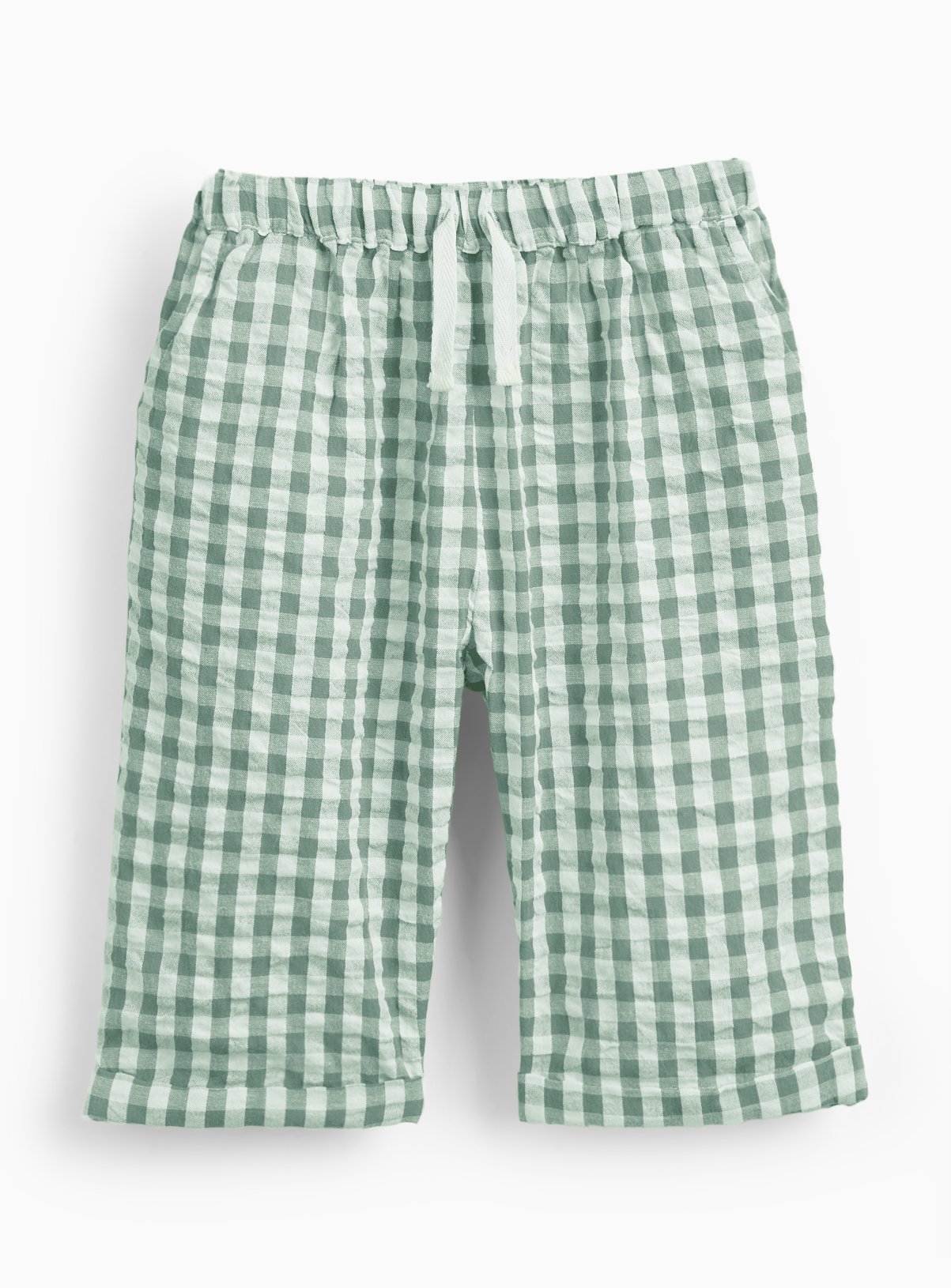 Green Gingham Woven Trousers 6-9 months