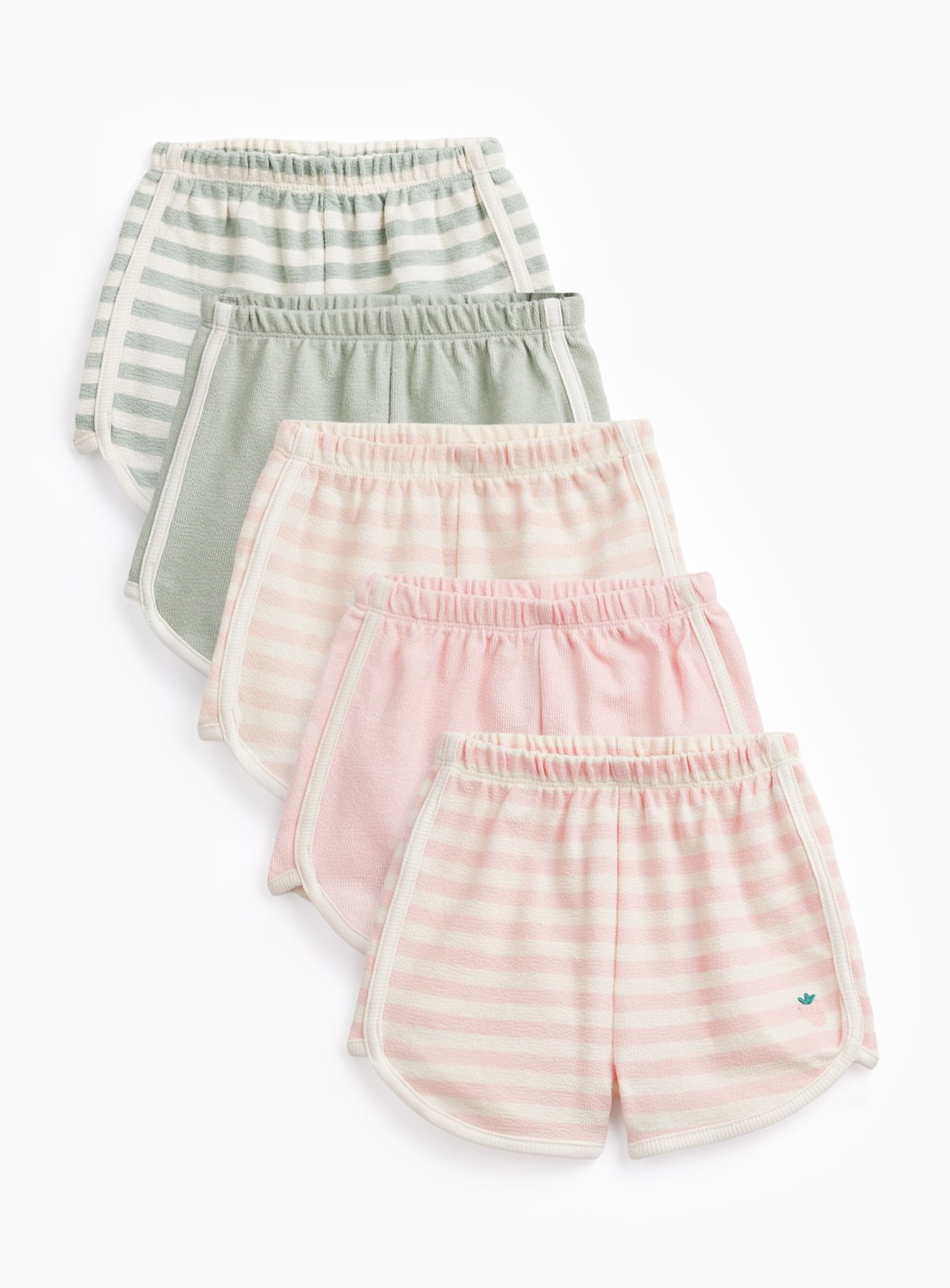 Pink & Green Retro Style Shorts 5 Pack 9-12 months