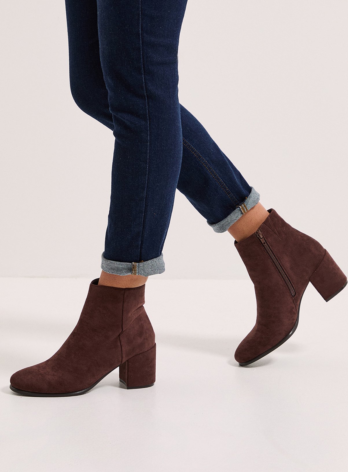 Buy DOROTHY PERKINS Morgan Round Toe Medium Block Heel Ankle Boots - Main Image