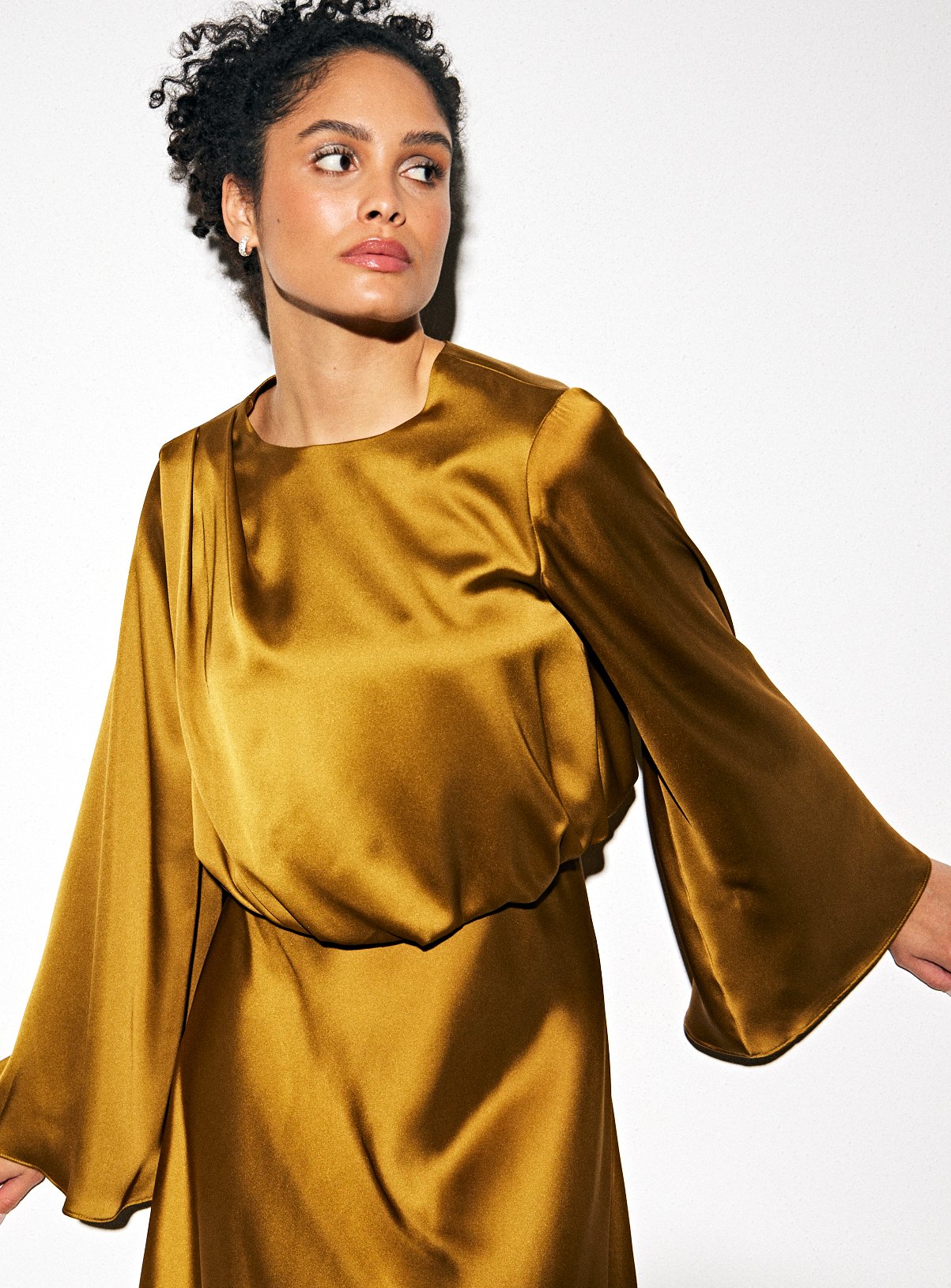 Satin Bubble Hem Co-ord Top