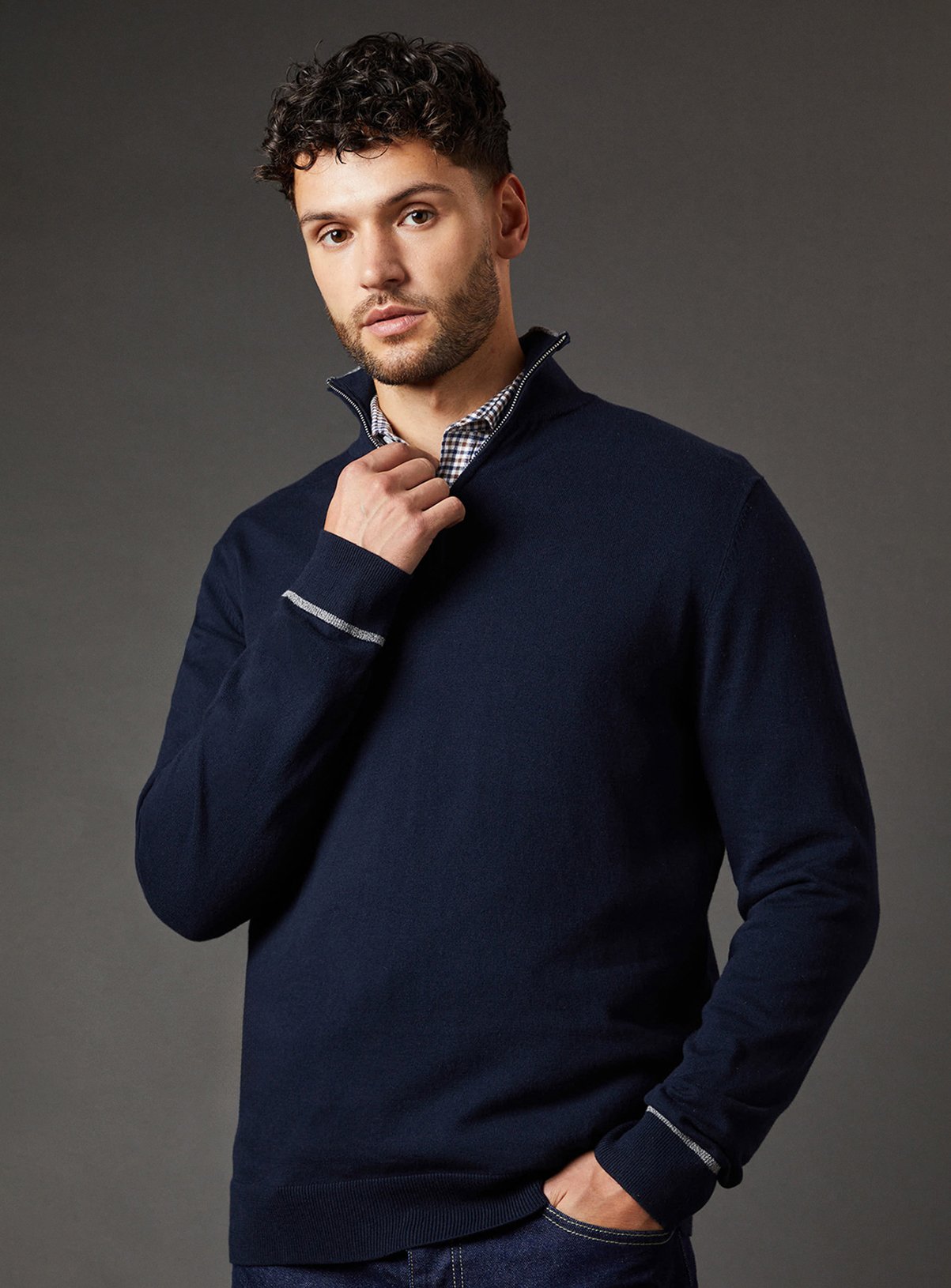 BURTON Cotton Rich Half Zip Jumper