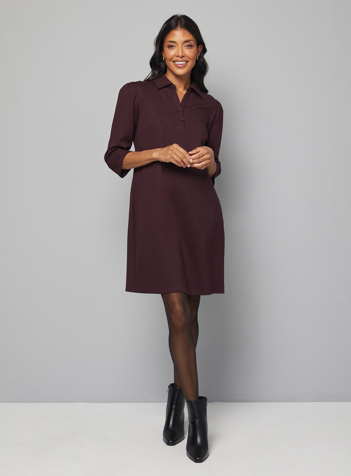WALLIS Ponte Jersey Collared Shift Dress 14
