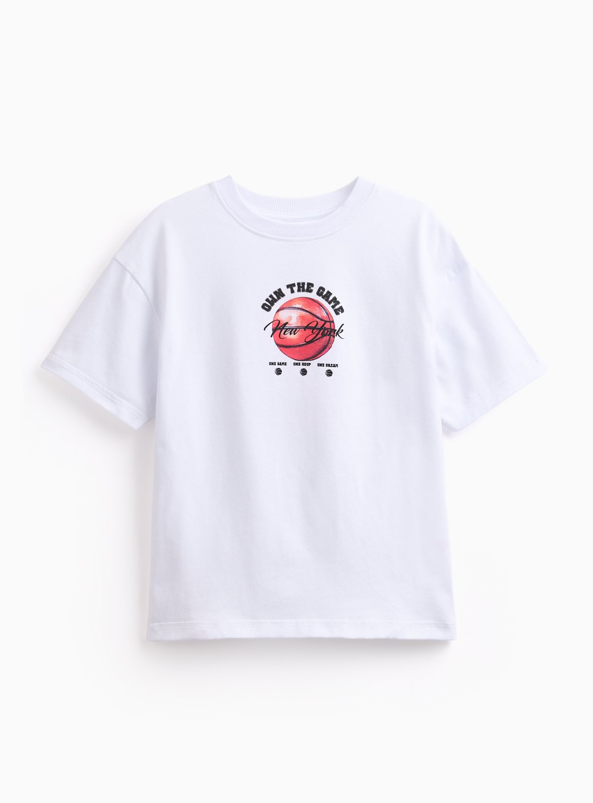 White Own The Game Graphic Print T Shirt 
