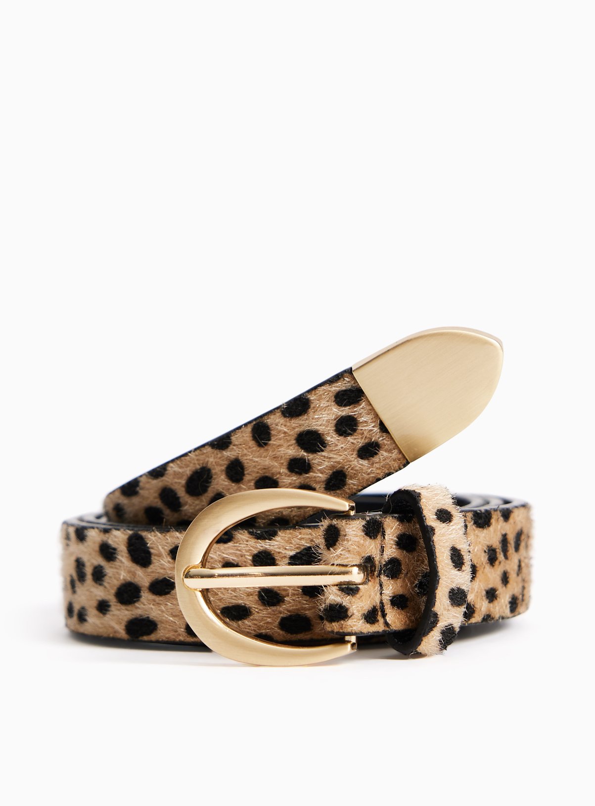 Cheetah Print Faux Pony Skin Belt 